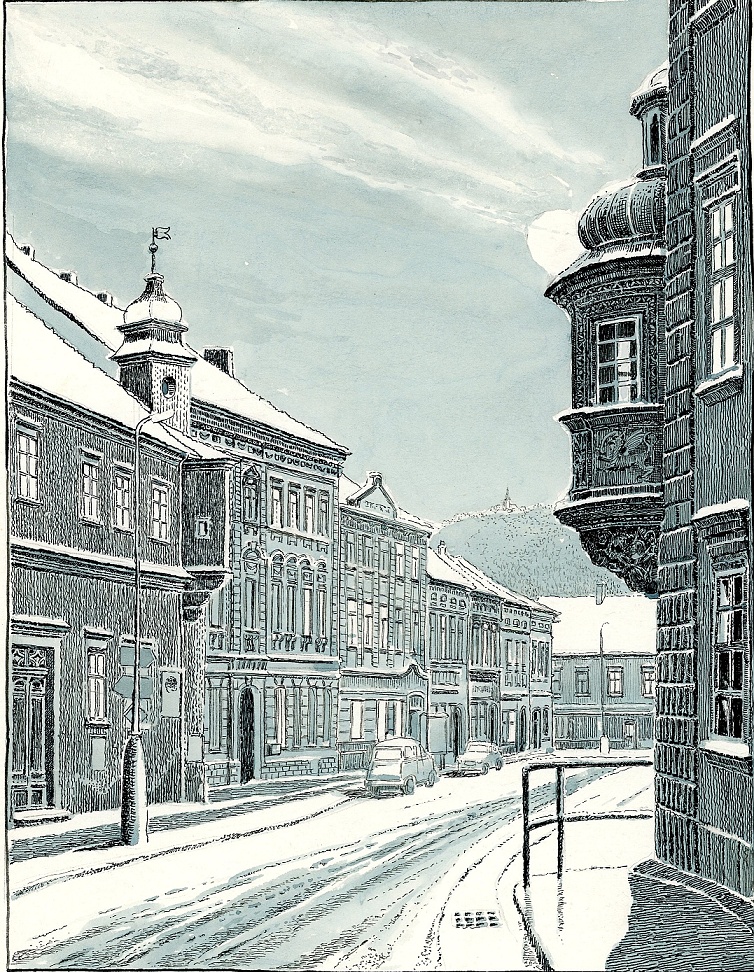 Náhledový obrázek Kolorovaná perokresba - 1