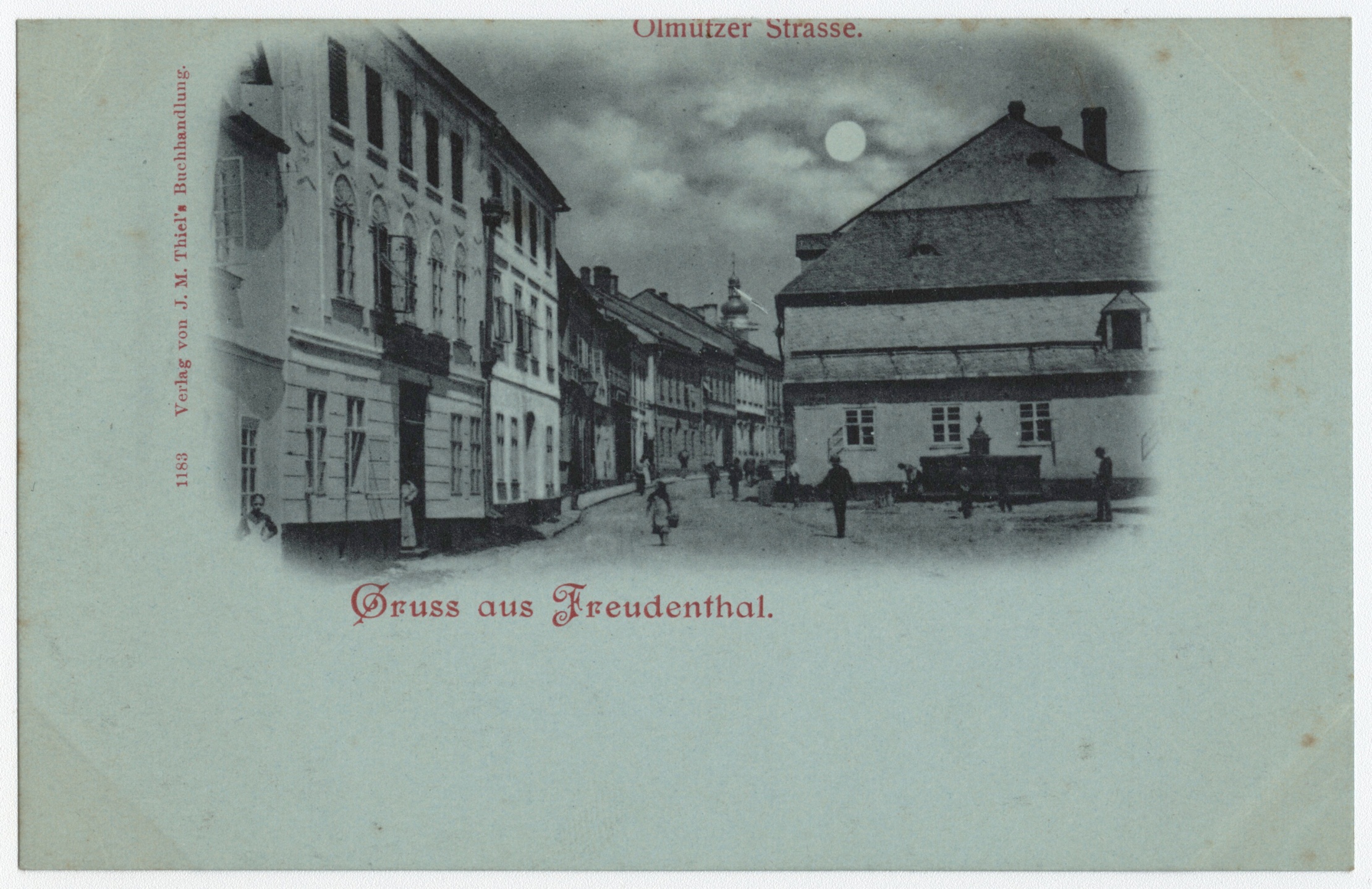 Náhledový obrázek Noční Bruntál (čb. pohlednice) - 1