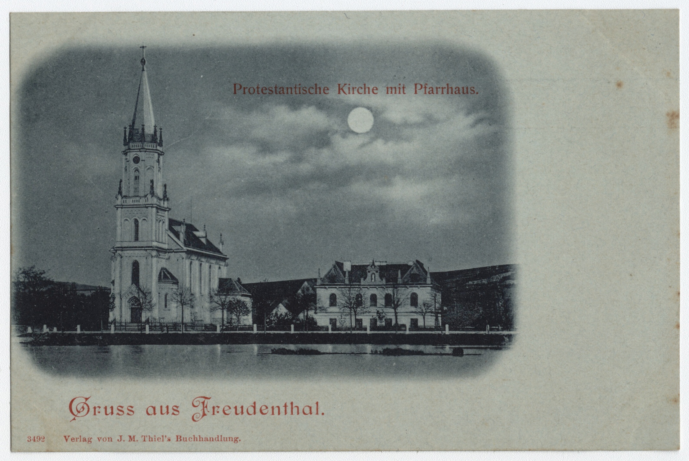 Náhledový obrázek Evangelický kostel v Bruntále (čb. pohlednice) - 1
