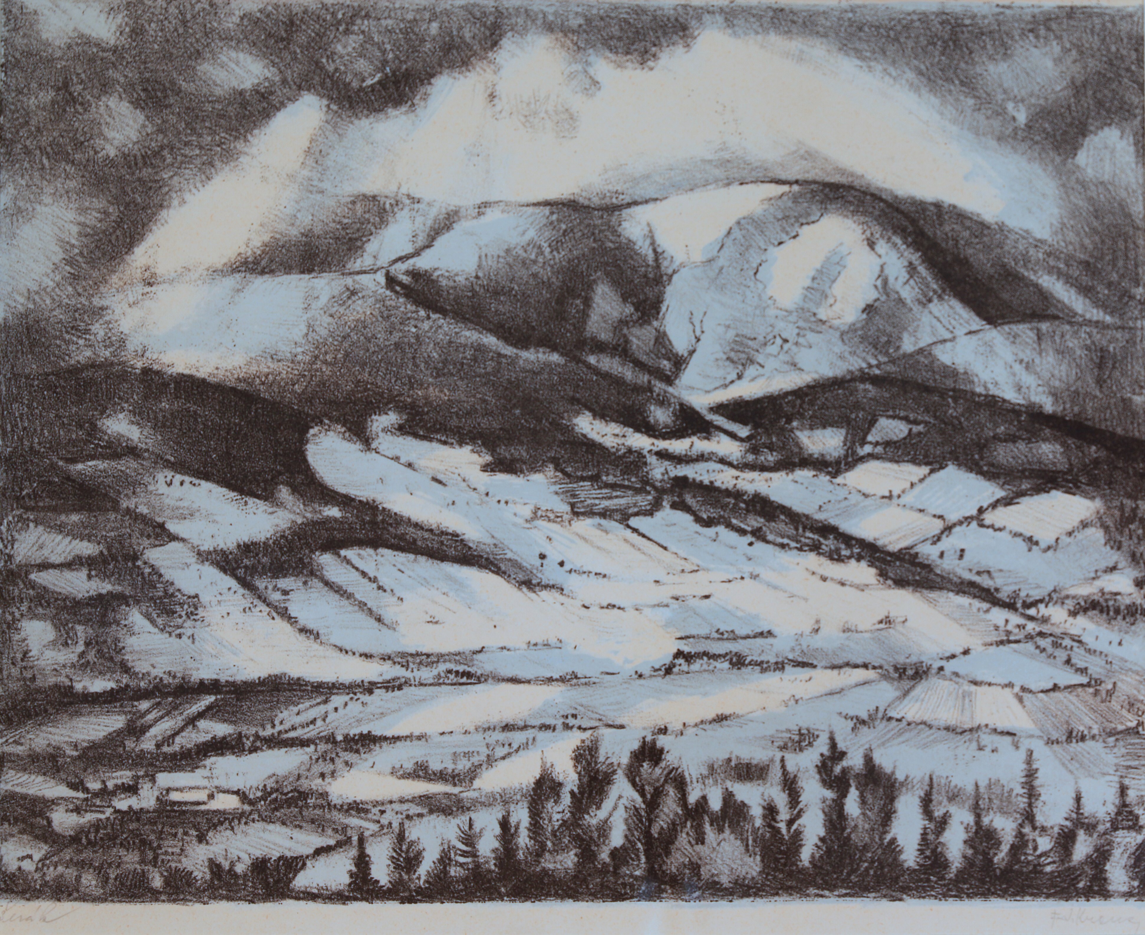 Náhledový obrázek F. J. Kraus: Zimní krajina se Šerákem (2. polovina 20. století) - 1