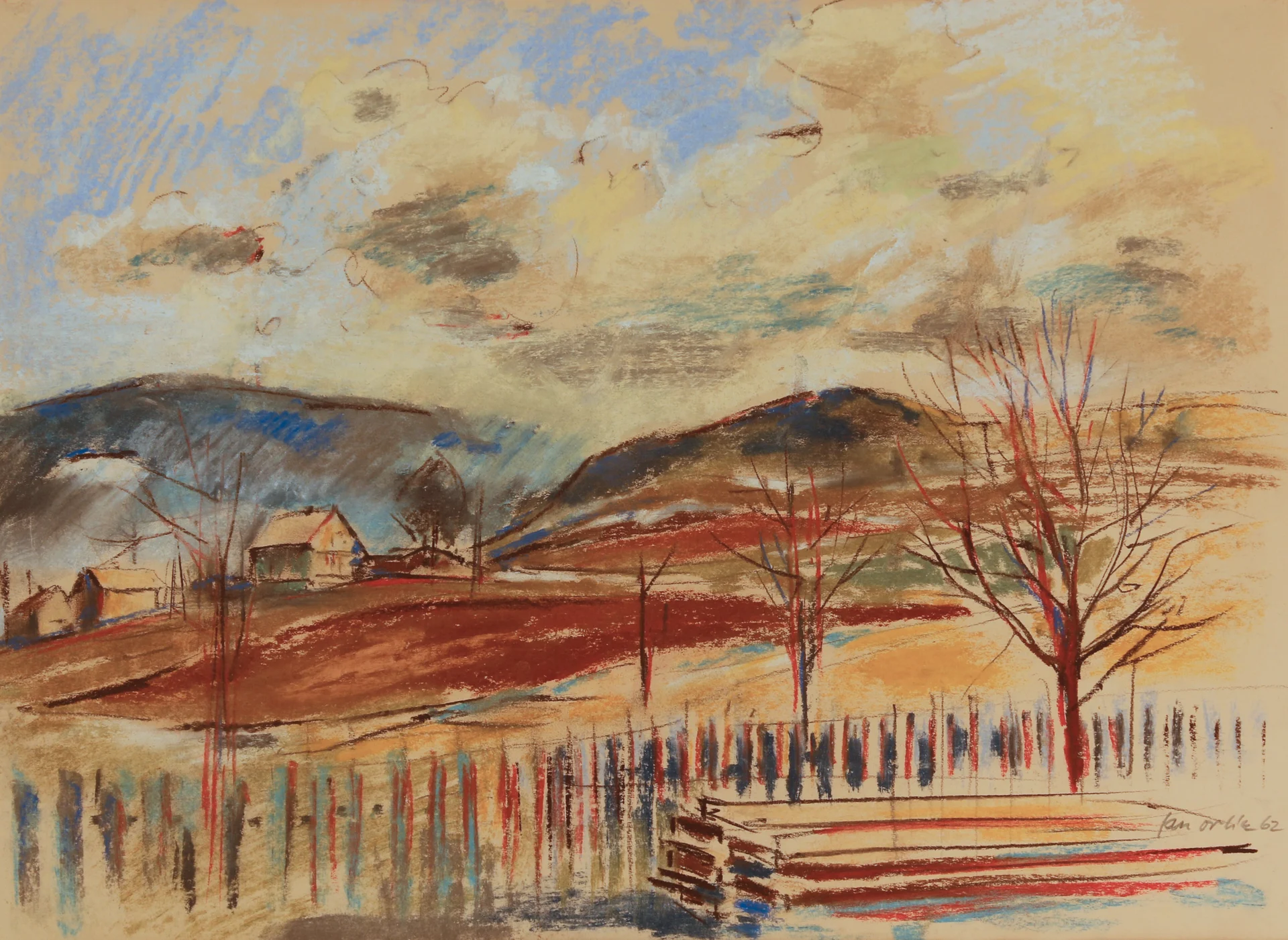 Náhledový obrázek předmětu J. Orlík: Krajina u Dětřichova (1962)