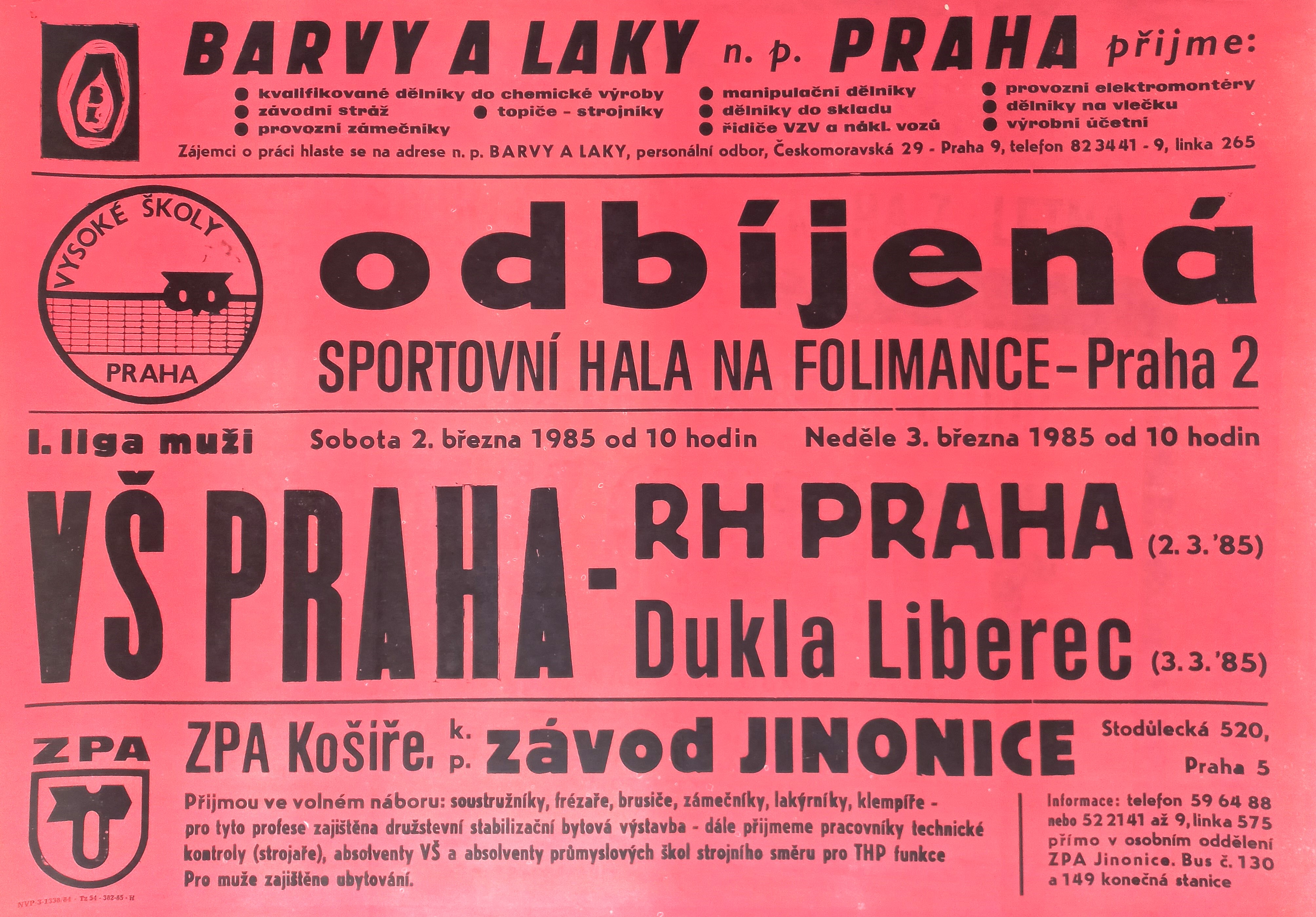 Náhledový obrázek První liga, muži. VŠ Praha - RH Praha, Dukla Liberec - 1