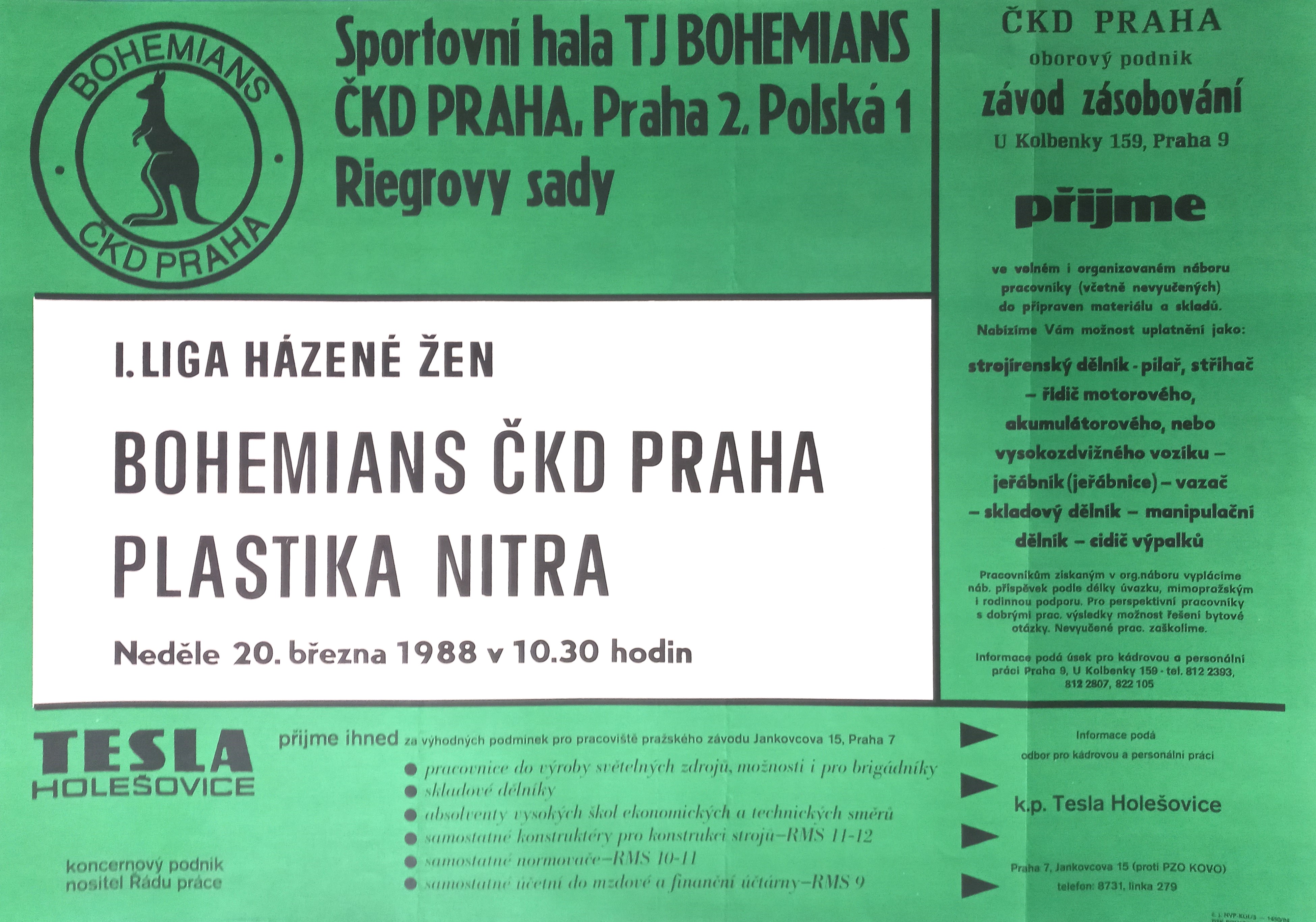 Náhledový obrázek První liga házené žen. Bohemians Praha - Plastika Nitra - 1