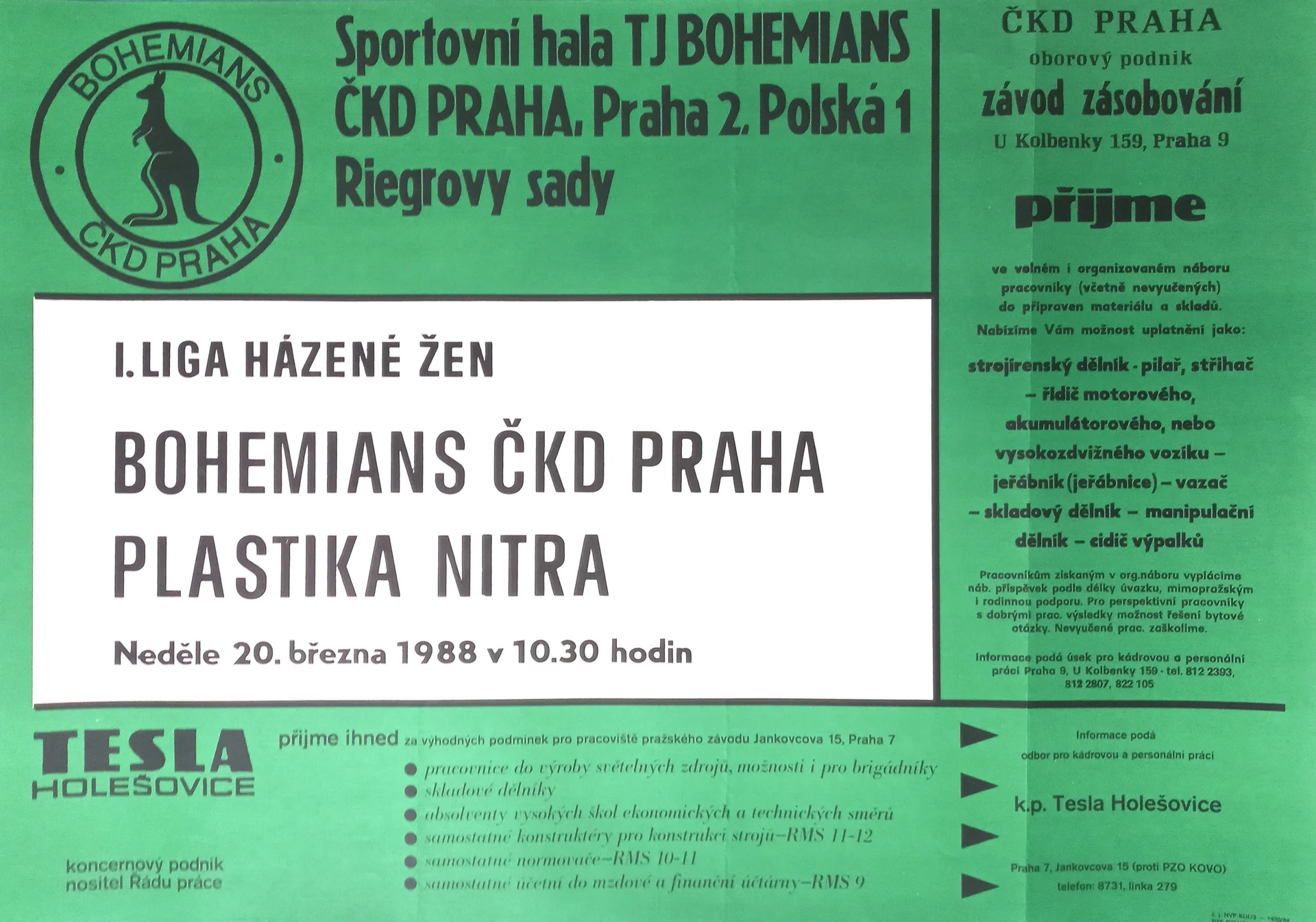 Náhledový obrázek předmětu První liga házené žen. Bohemians Praha - Plastika Nitra