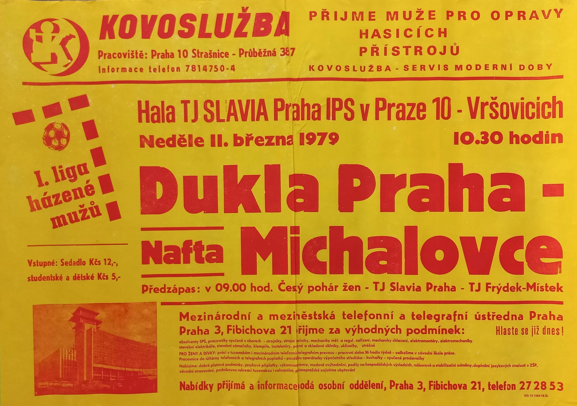 Náhledový obrázek předmětu První liga házené mužů. Dukla Praha - Nafta Michalovce