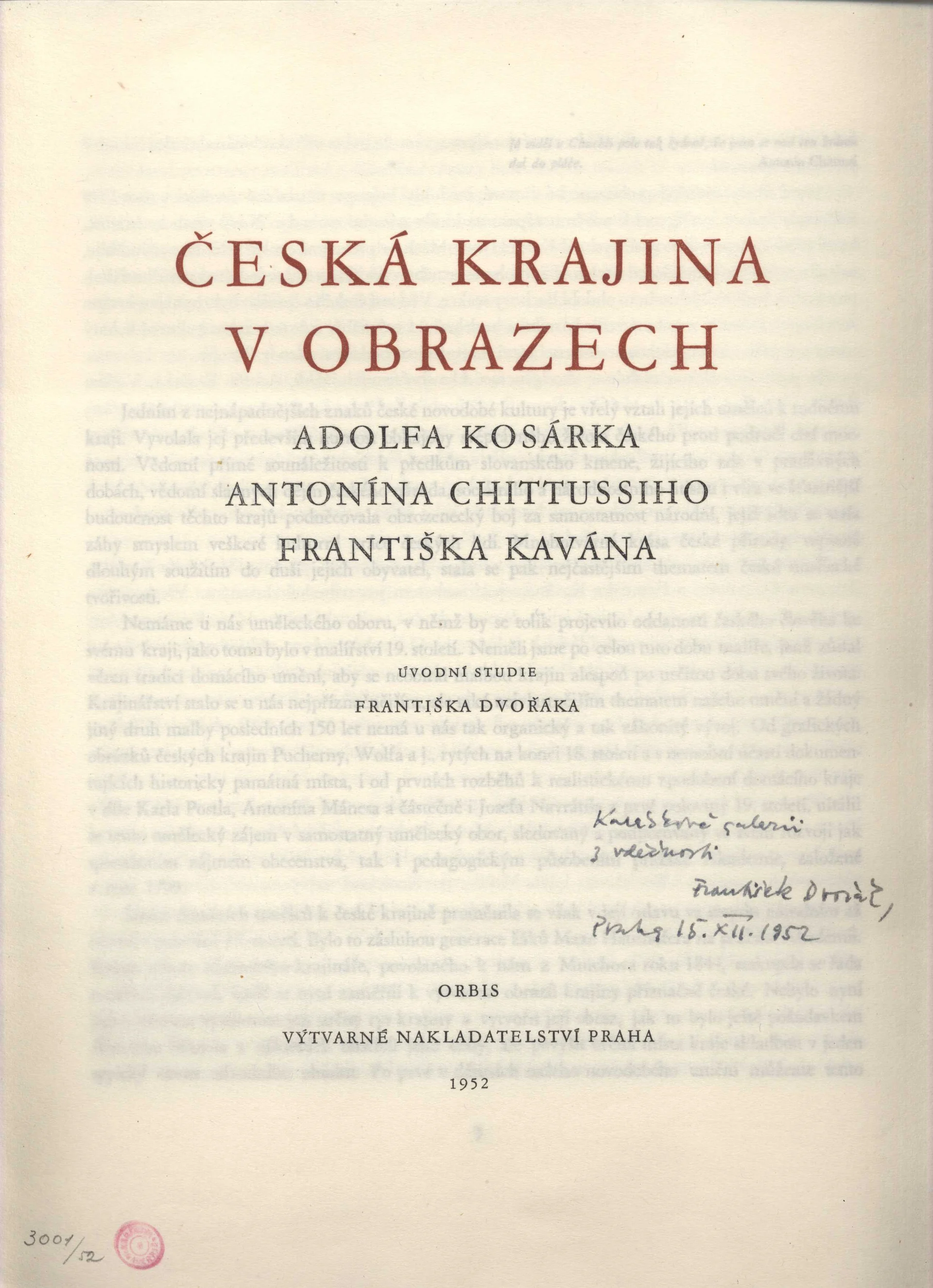 Náhledový obrázek předmětu Česká krajina v obrazech Adolfa Kosárka, Antonína Chittussiho, Františka Kavána