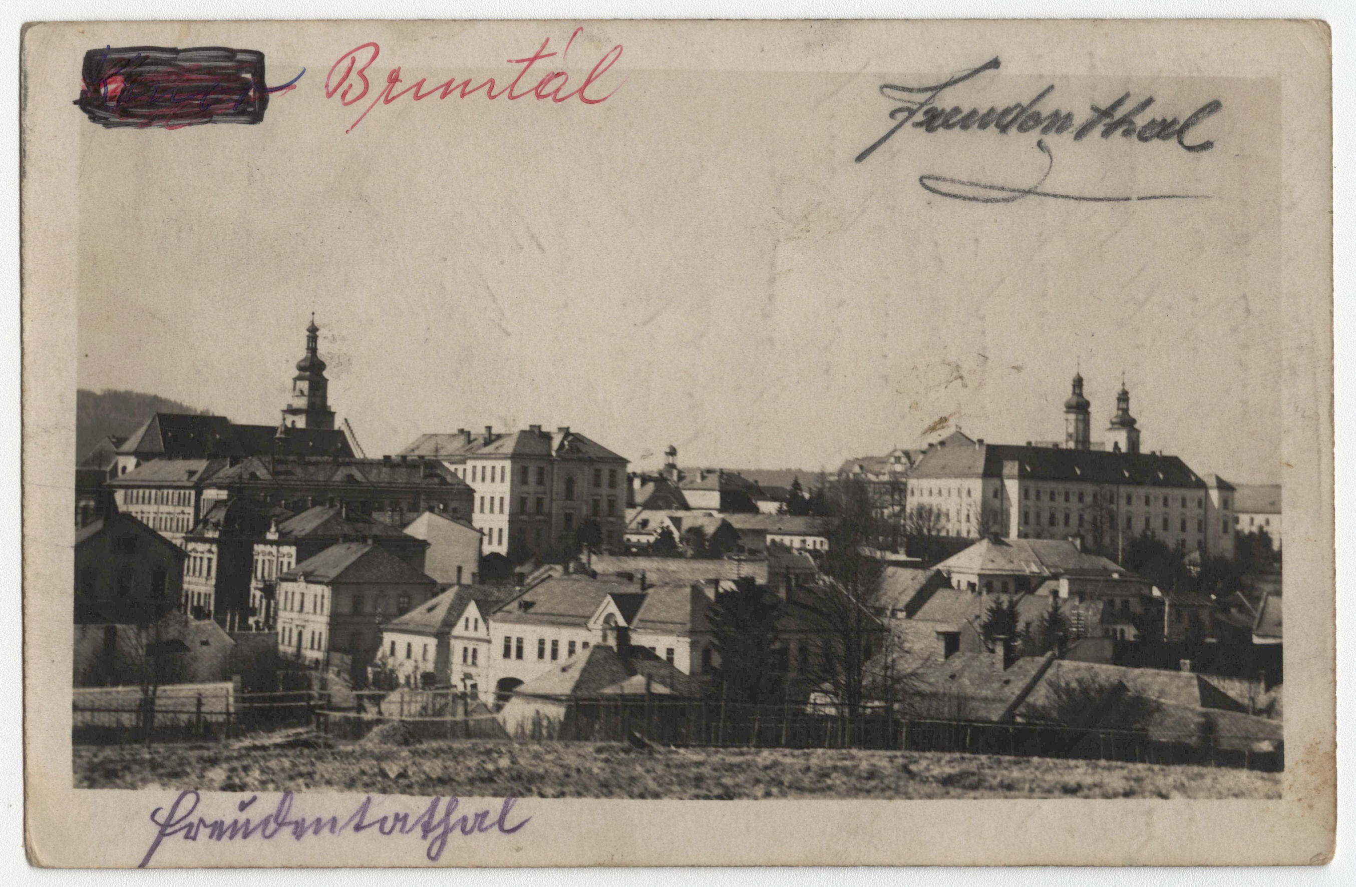 Náhledový obrázek Město Bruntál (čb. pohlednice) - 1