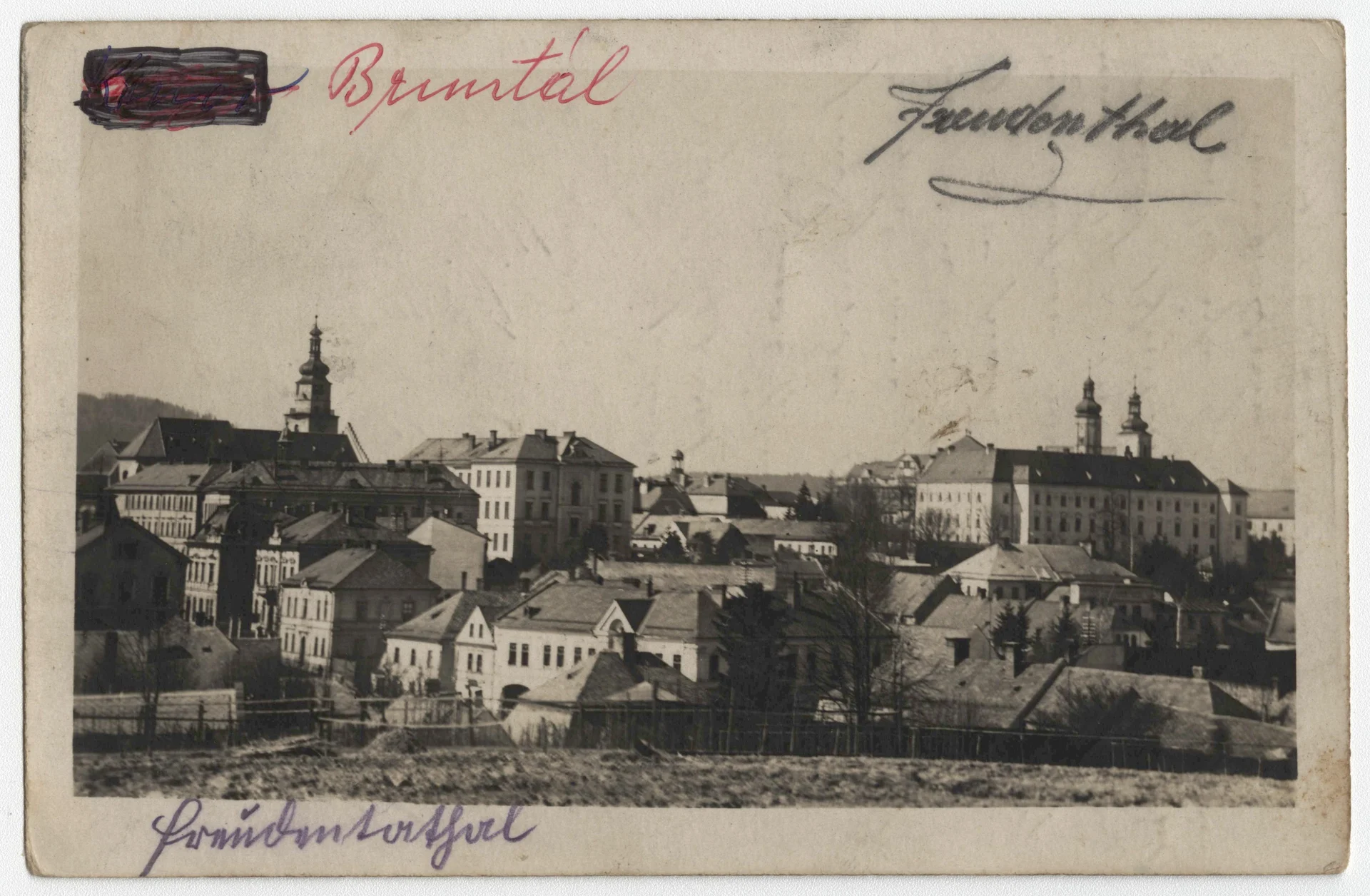 Náhledový obrázek předmětu Město Bruntál (čb. pohlednice)