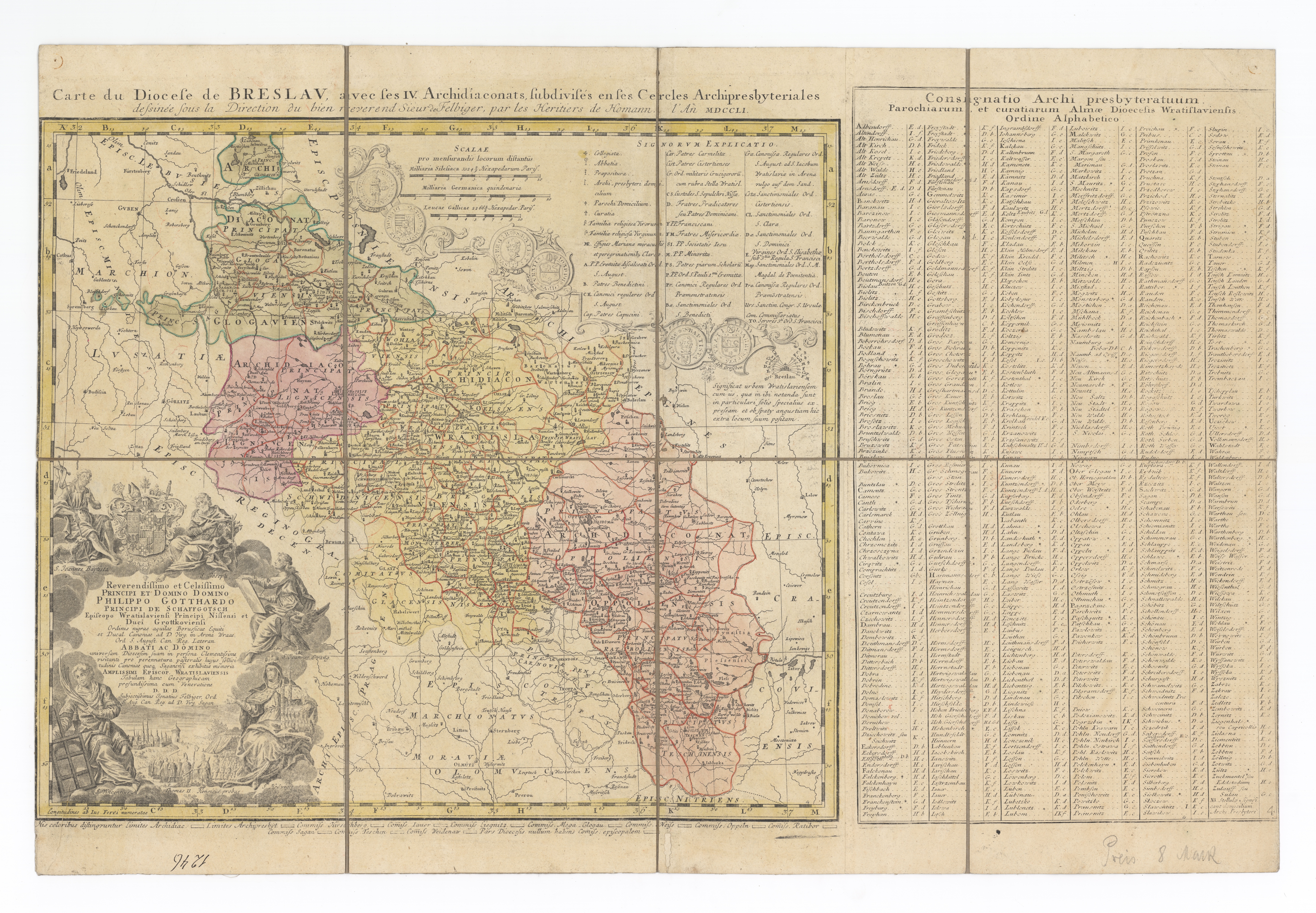 Náhledový obrázek Mapa vratislavské diecéze (1751) - 1