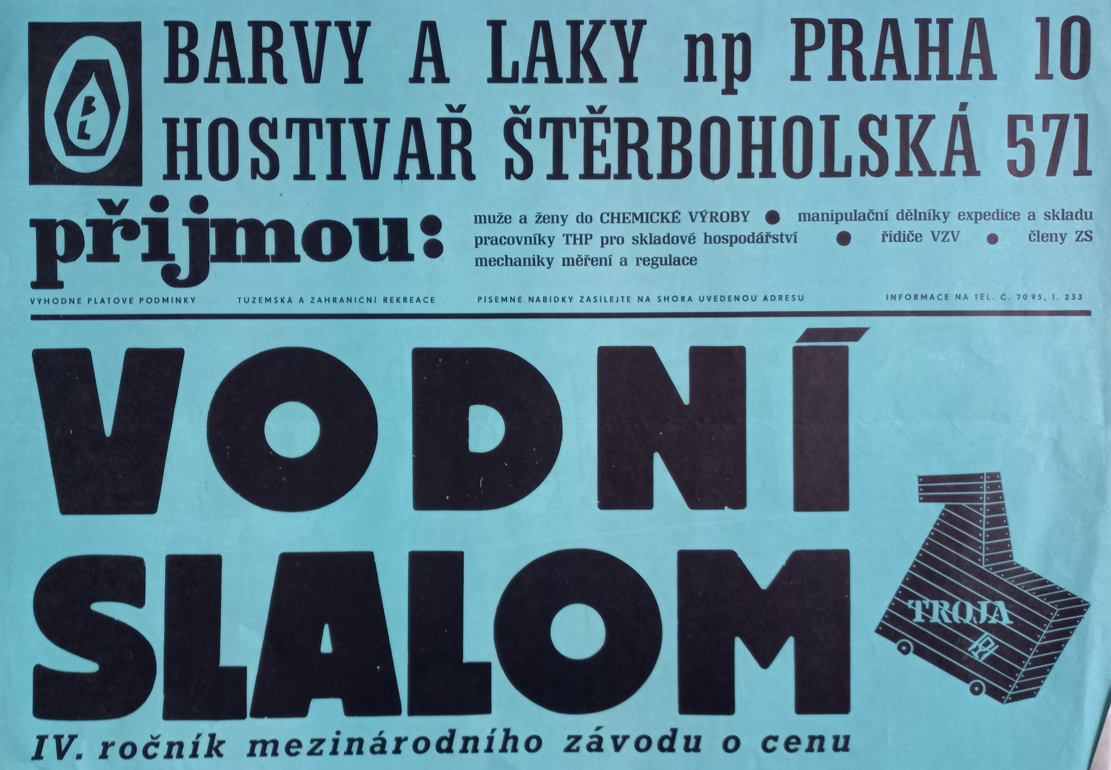 Náhledový obrázek Vodní slalom. IV. ročník mezinárodního závodu o cenu Trojského koně - 1