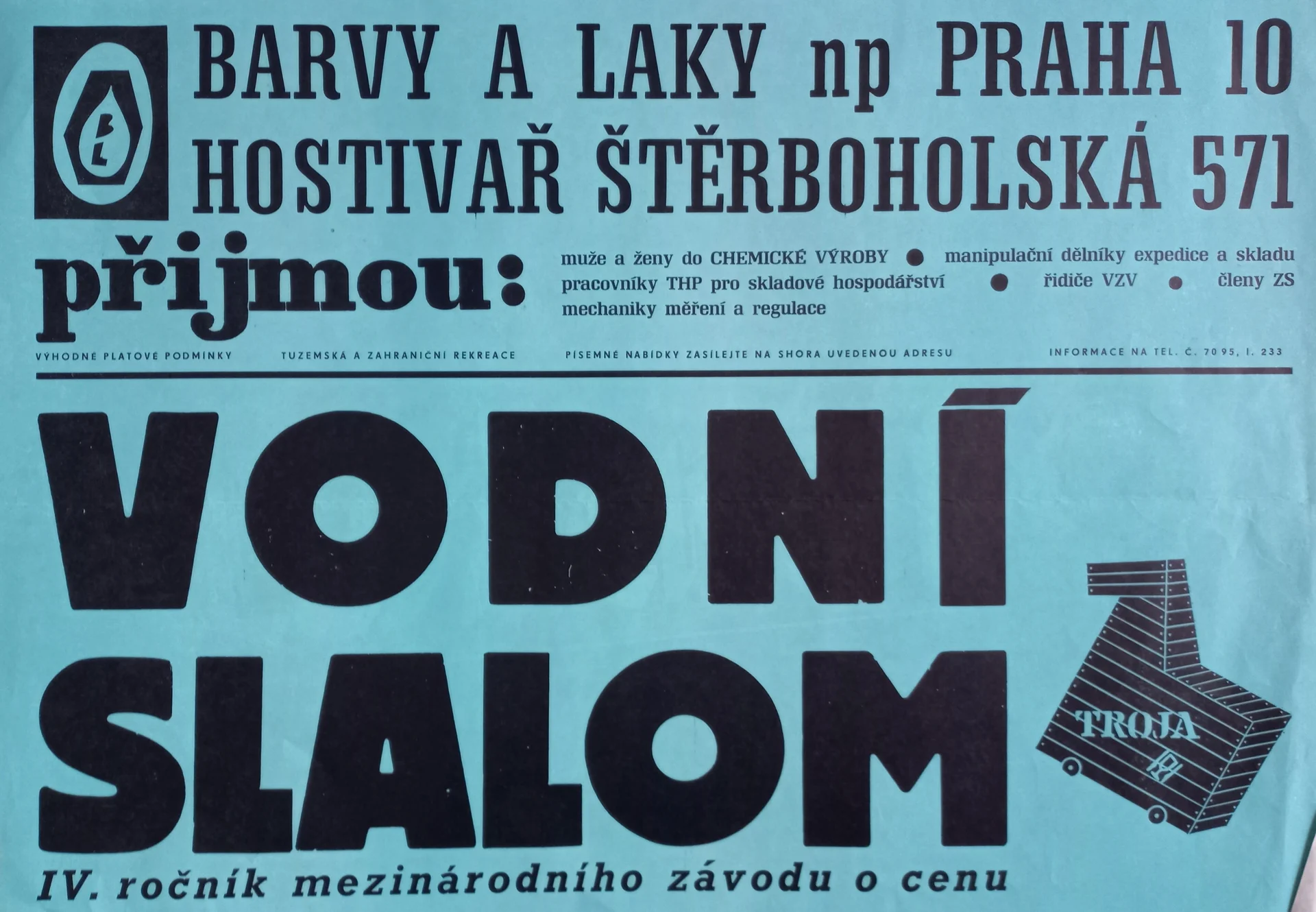 Náhledový obrázek předmětu Vodní slalom. IV. ročník mezinárodního závodu o cenu Trojského koně