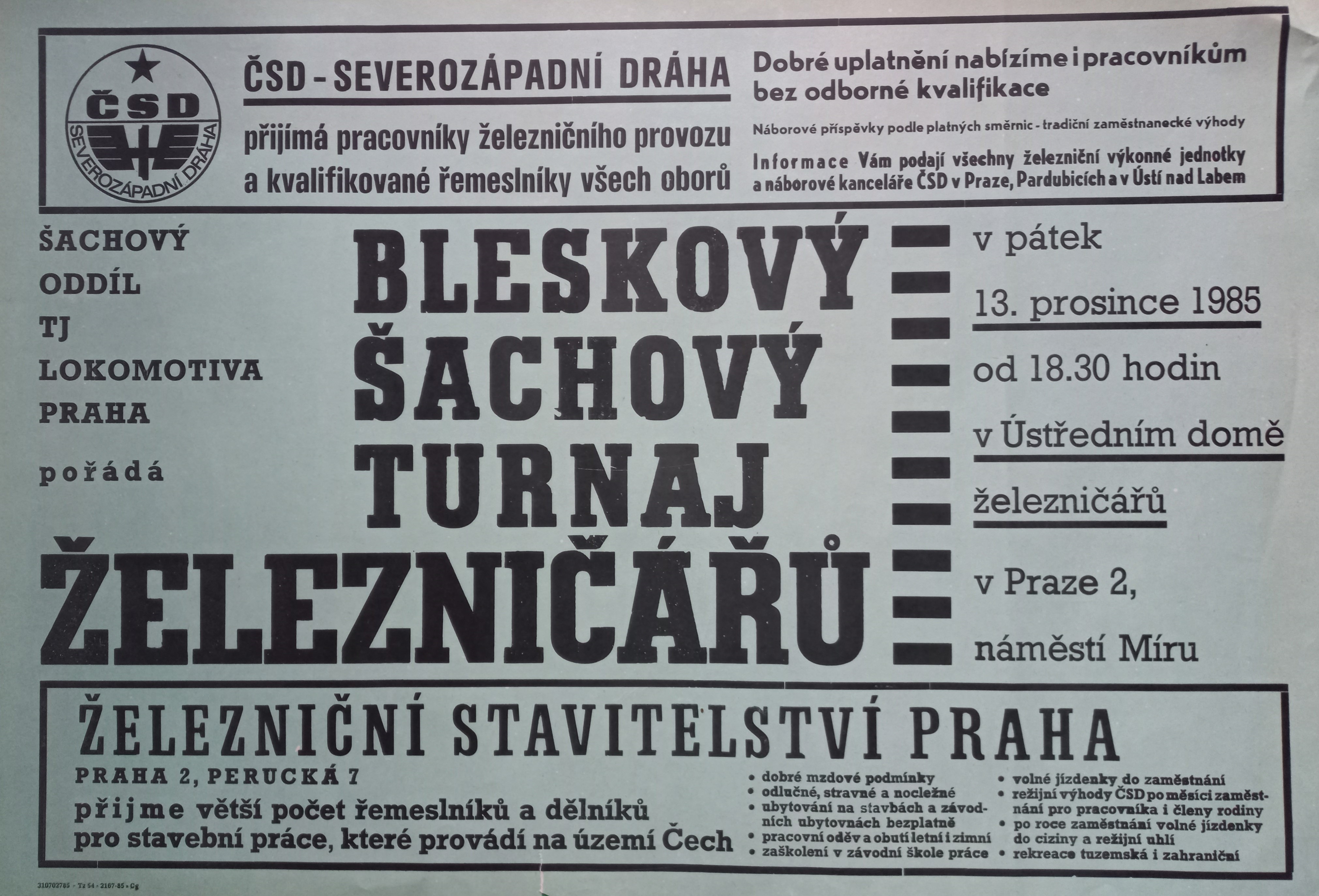 Náhledový obrázek Bleskový šachový turnaj železničářů - 1