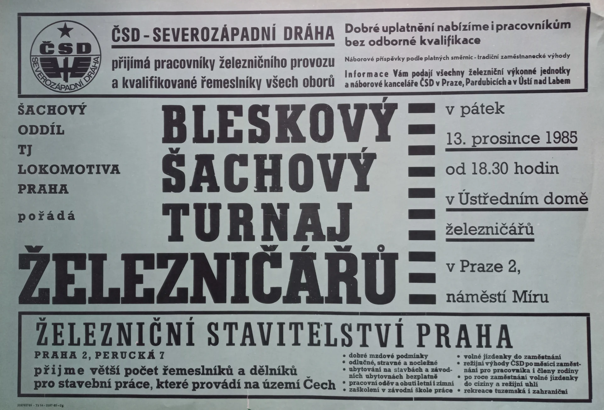 Náhledový obrázek předmětu Bleskový šachový turnaj železničářů