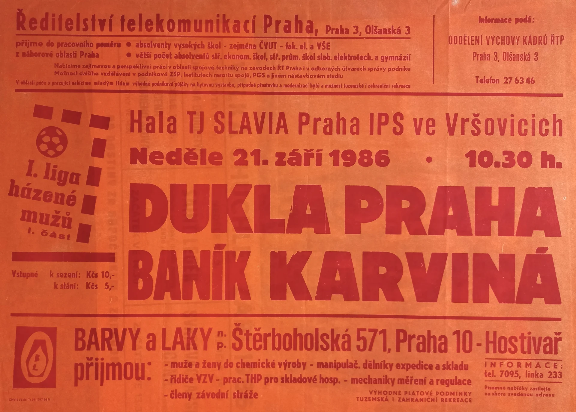 Náhledový obrázek předmětu První liga házené mužů. Dukla Praha - Baník Karviná