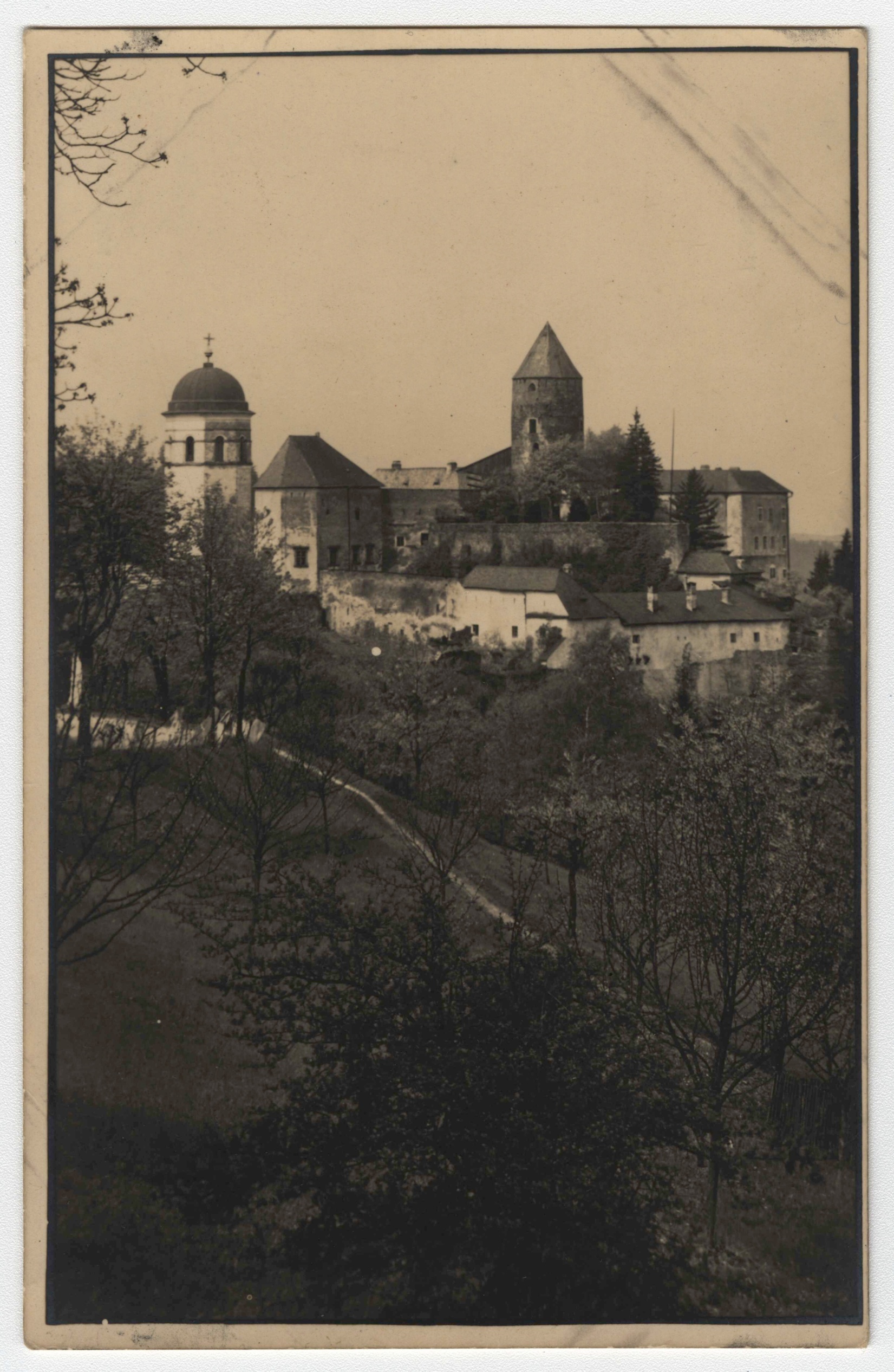 Náhledový obrázek Hrad Sovinec (čb. pohlednice) - 1