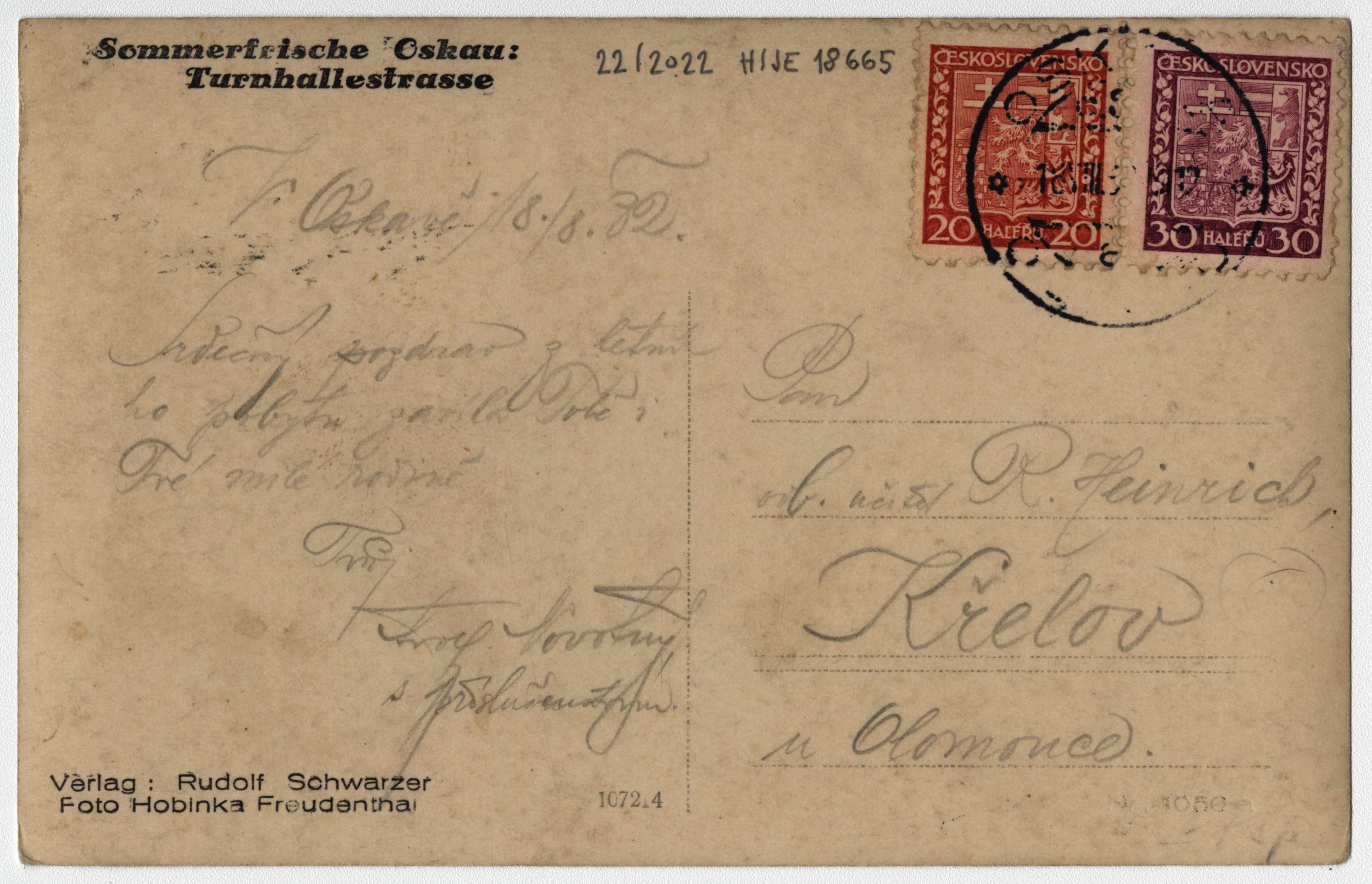 Náhledový obrázek Oskava (čb. pohlednice) - 2