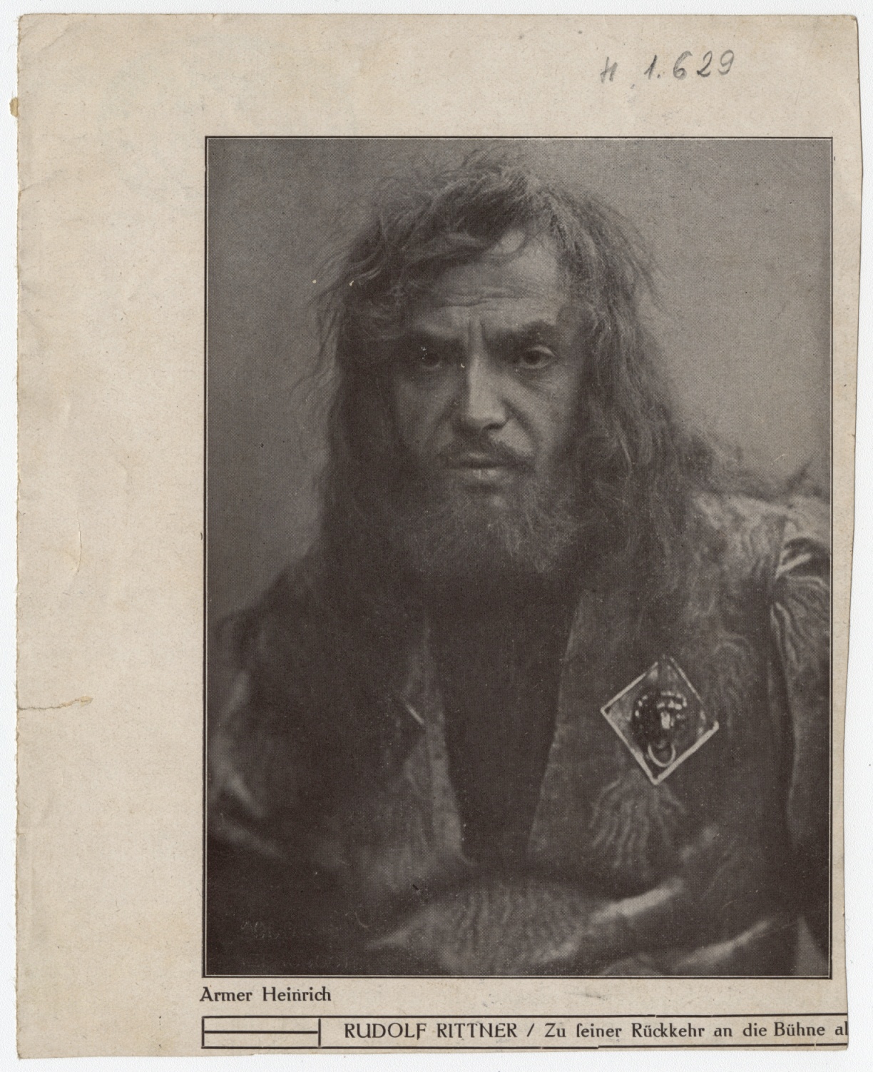 Náhledový obrázek Rudolf Rittner (novinový výstřižek) - 1