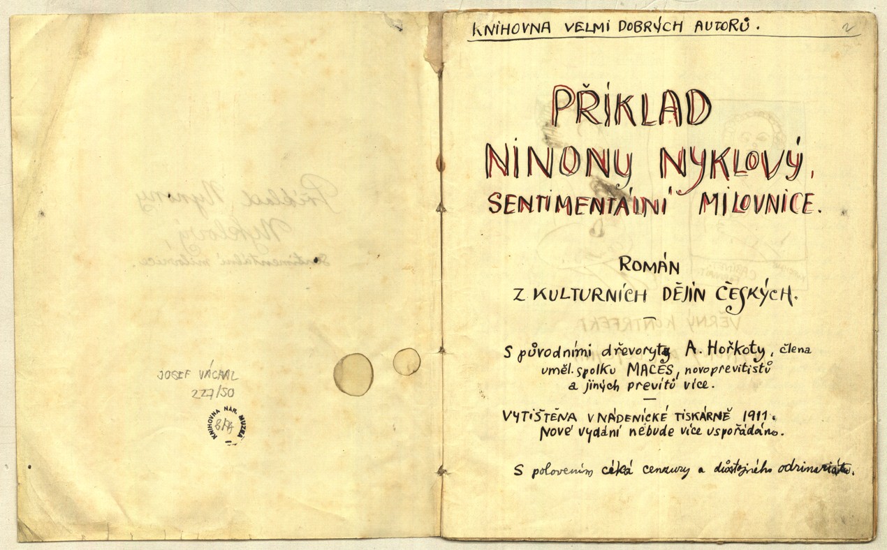 Náhledový obrázek Josef Váchal: Příklad Nynony Nyklový, sentimentální milovnice - 2