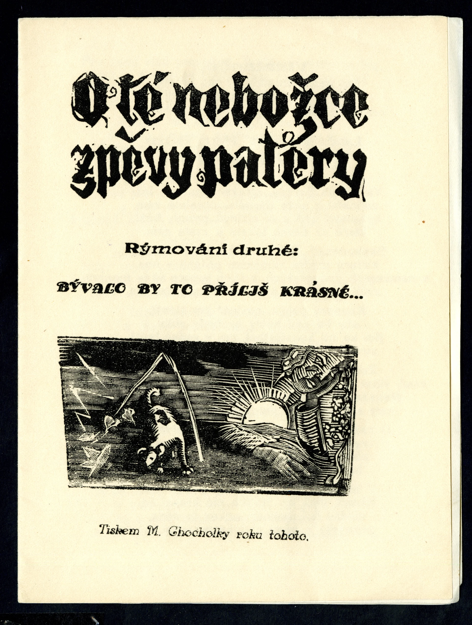 Náhledový obrázek předmětu Parodie na kramářskou píseň