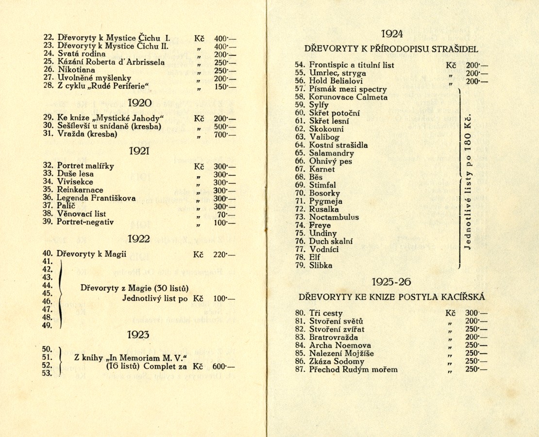 Náhledový obrázek Katalog výstavy Josefa Váchala v Brně z roku 1926 - 4