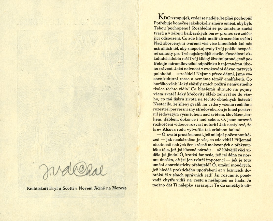 Náhledový obrázek Katalog výstavy Josefa Váchala v Brně z roku 1926 - 2
