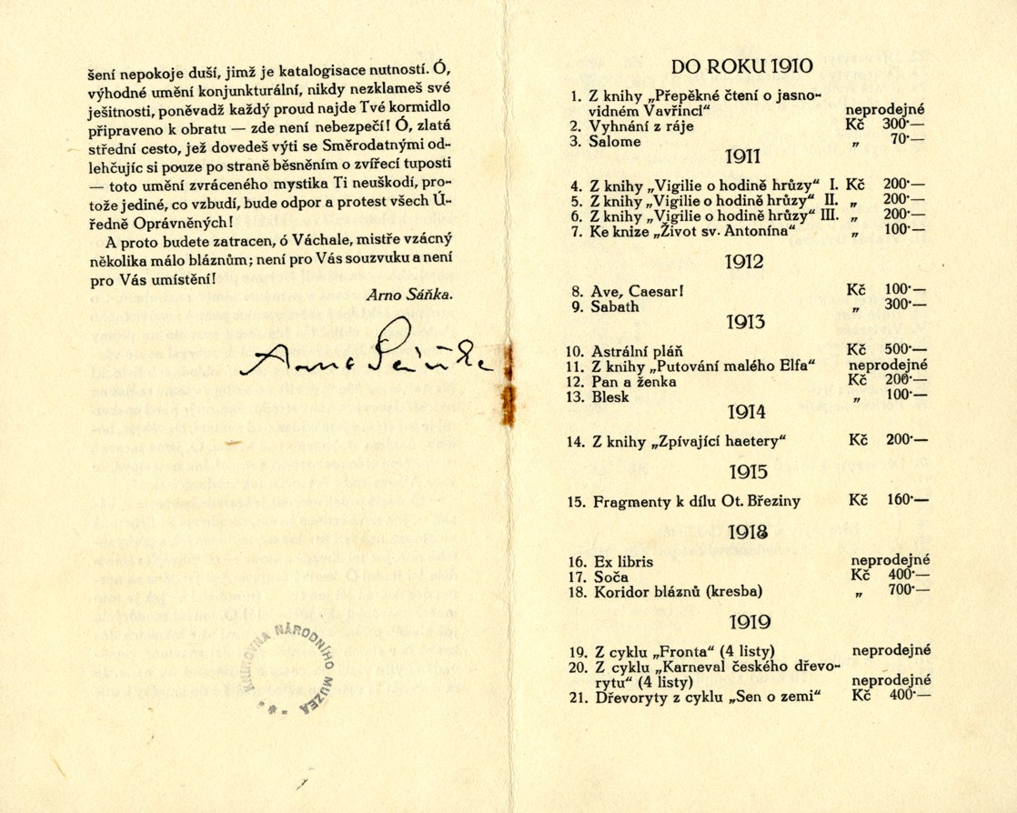 Náhledový obrázek Katalog výstavy Josefa Váchala v Brně z roku 1926 - 3