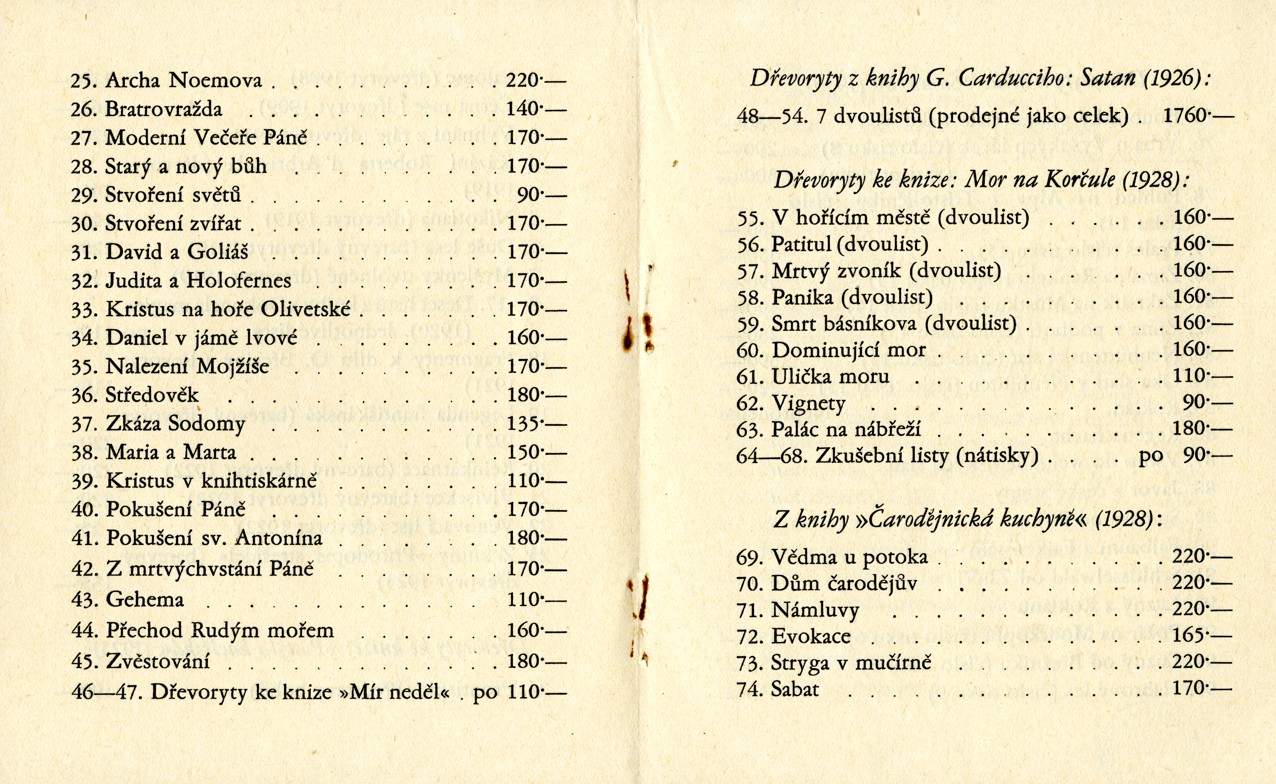 Náhledový obrázek Katalog výstavy Josefa Váchala v Plzni z roku 1930 - 4