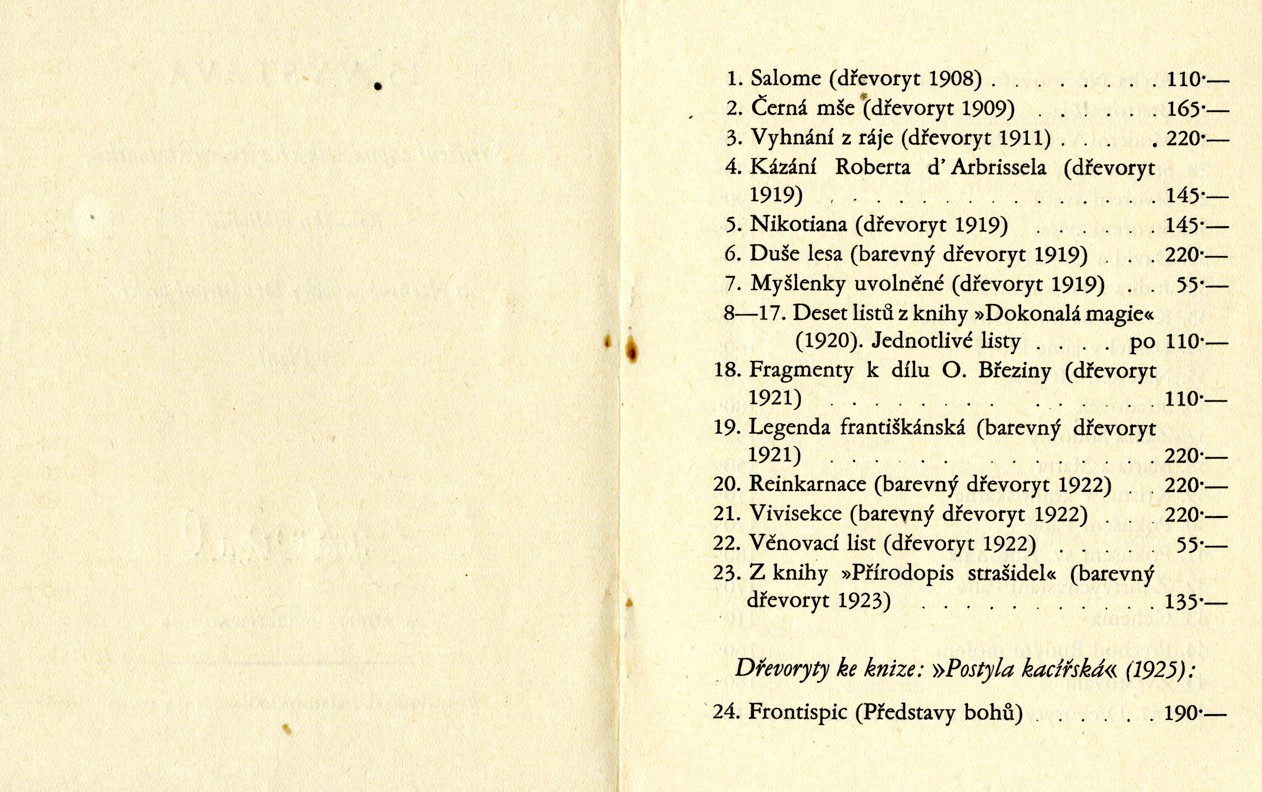 Náhledový obrázek Katalog výstavy Josefa Váchala v Plzni z roku 1930 - 3