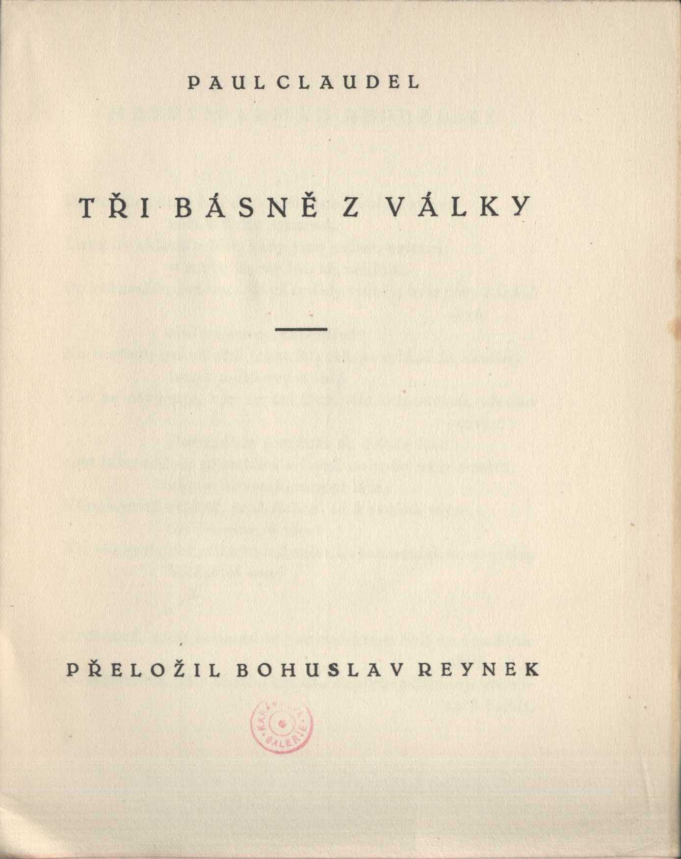 Náhledový obrázek Tři básně z války - 2