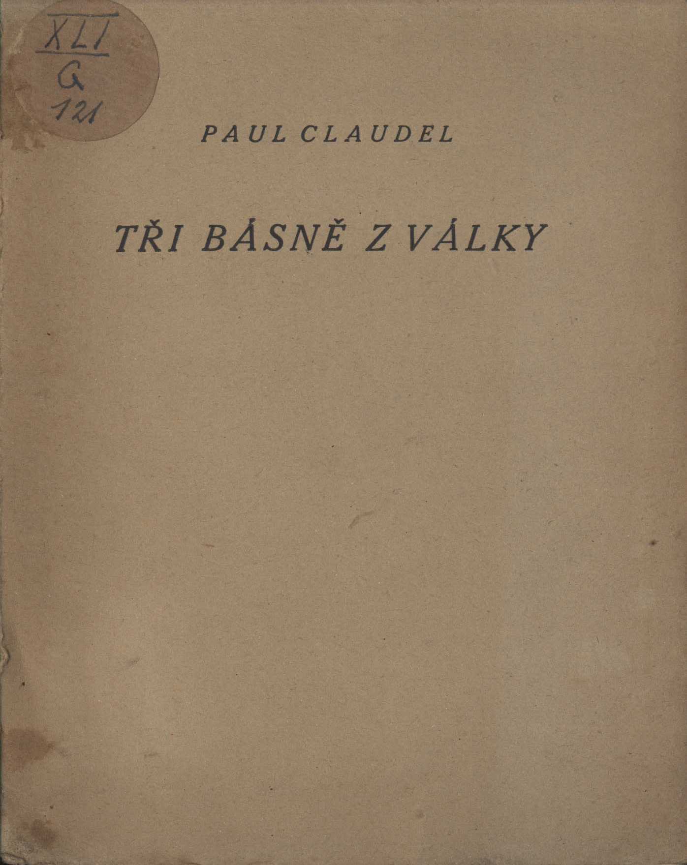Náhledový obrázek Tři básně z války - 1