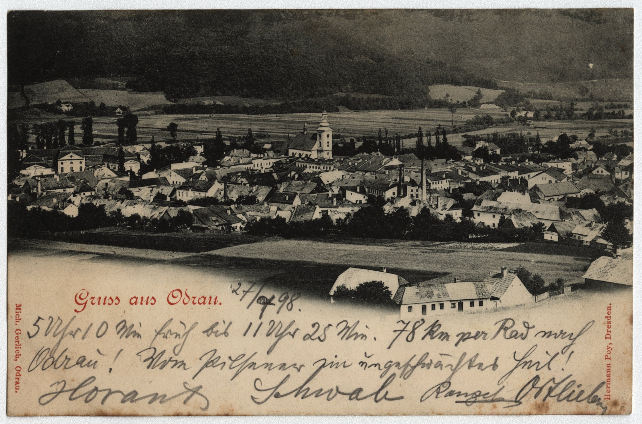 Náhledový obrázek Odry (čb. pohlednice) - 1