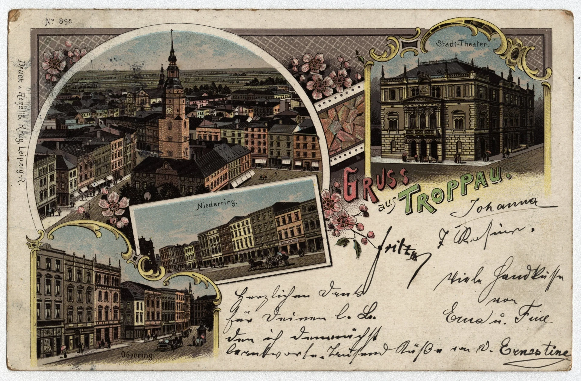 Náhledový obrázek předmětu Opava (litografická kolorovaná pohlednice)
