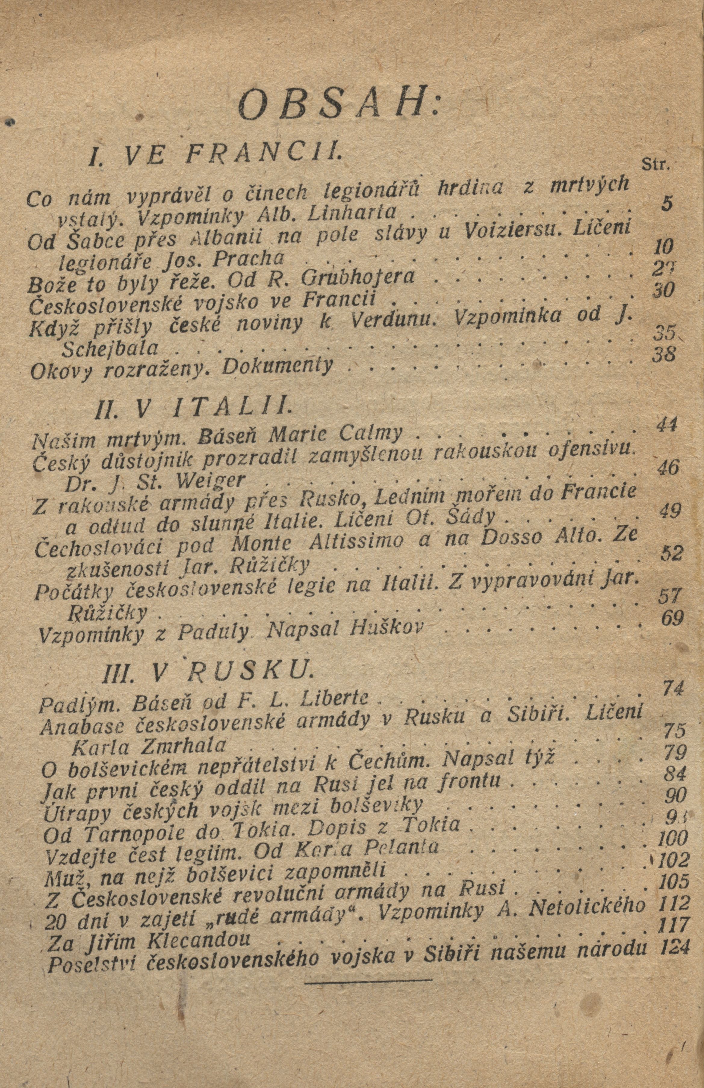 Náhledový obrázek Slavné činy legionářů v Italii, na Rusi a ve Francii - 2