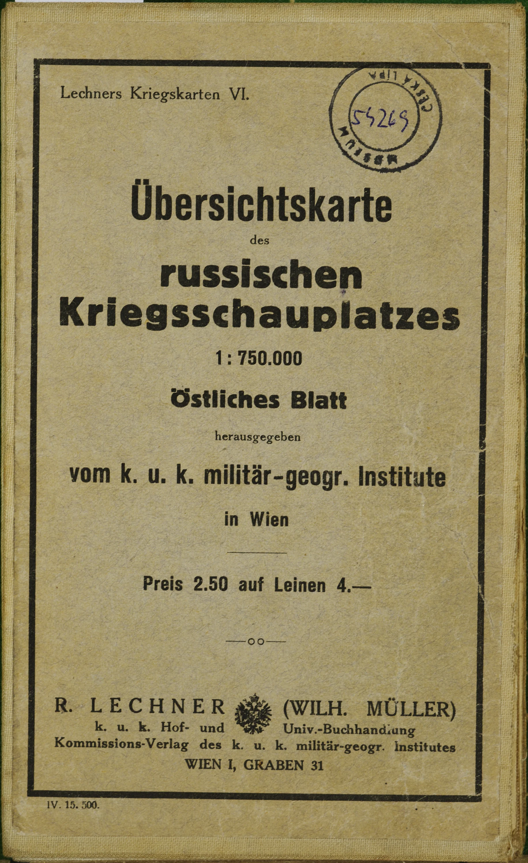 Náhledový obrázek předmětu Übersichtskarte des russischen Kriegsschauplatzes