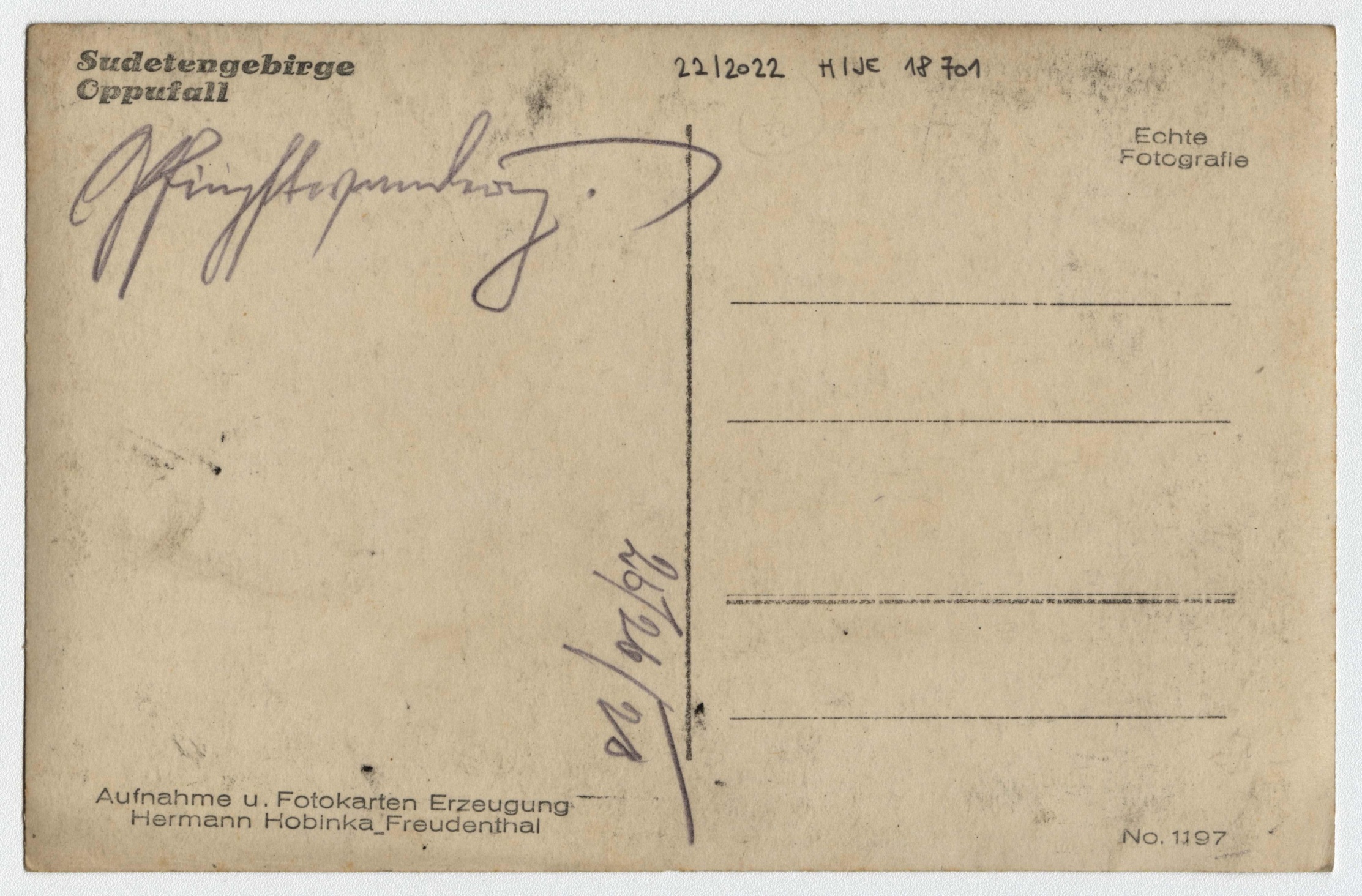 Náhledový obrázek Vodopády Bílé Opavy (čb. pohlednice) - 2