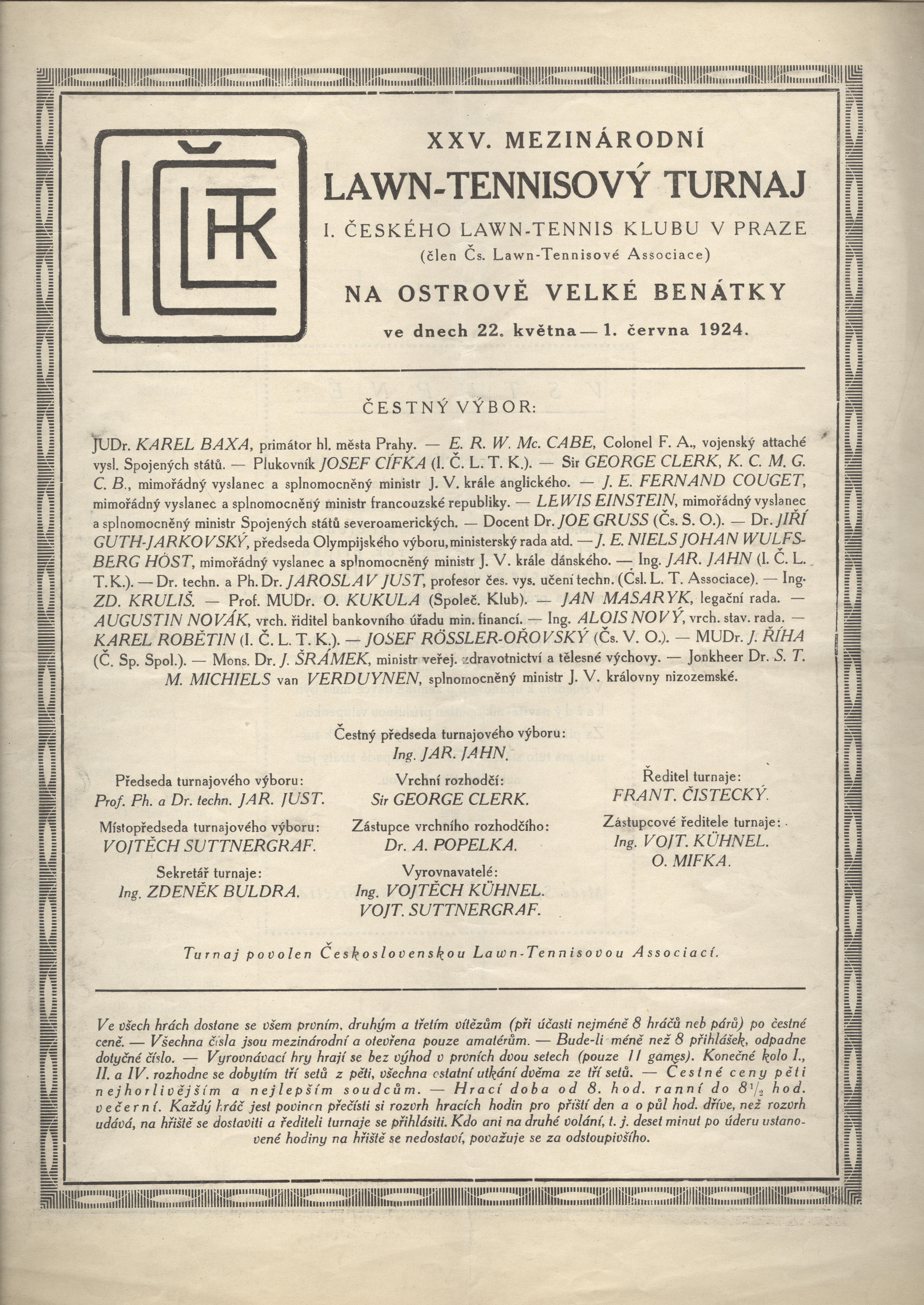 Náhledový obrázek XXV. Mezinárodní Lawn-Tennisový turnaj I. ČLTK - 3