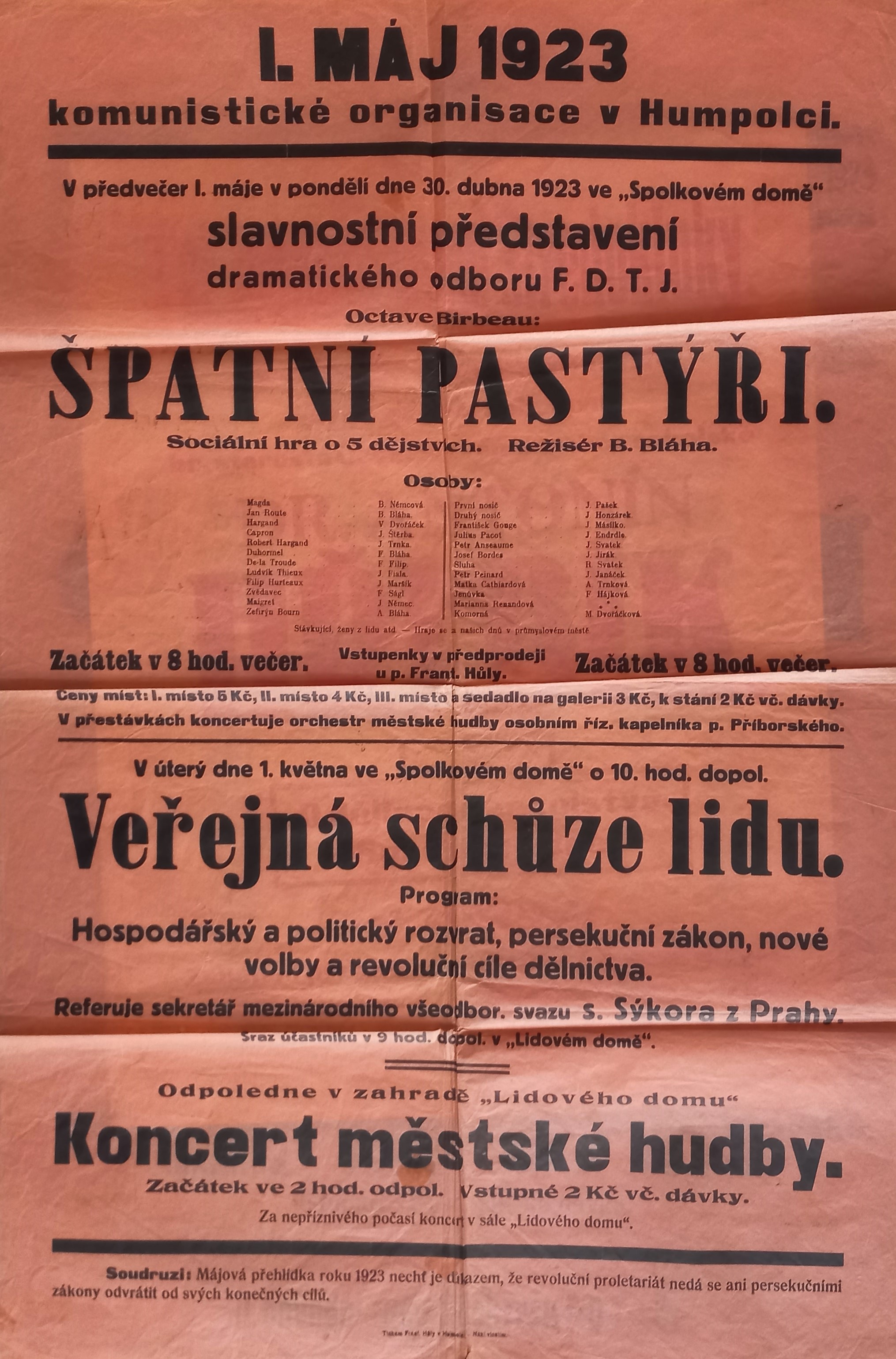 Náhledový obrázek Dramatický odbor FDTJ. Špatní pastýři, sociální hra o 5 dějstvích - 1