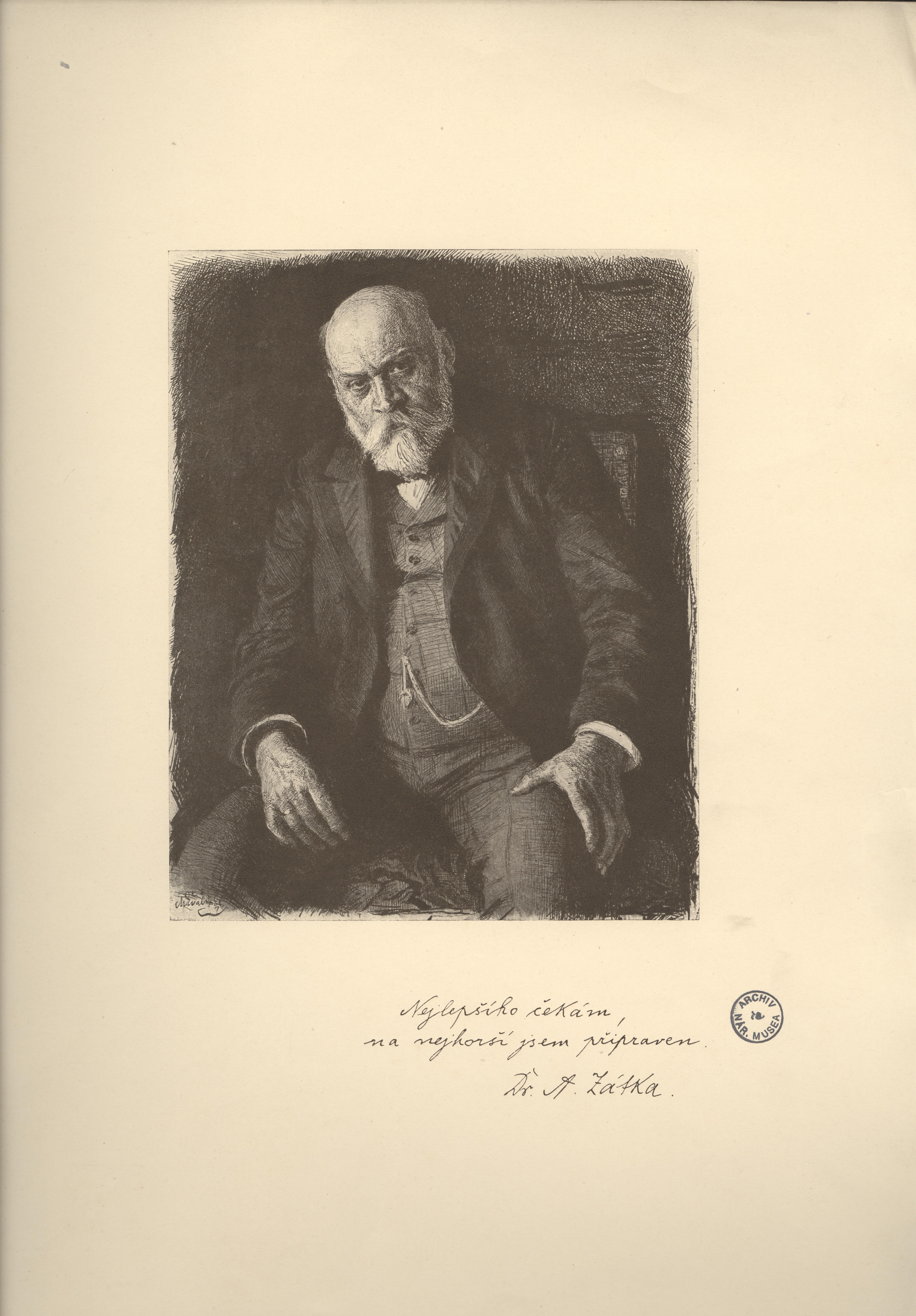 Náhledový obrázek Portrét Augusta Zátky od Maxe Švabinského - 1