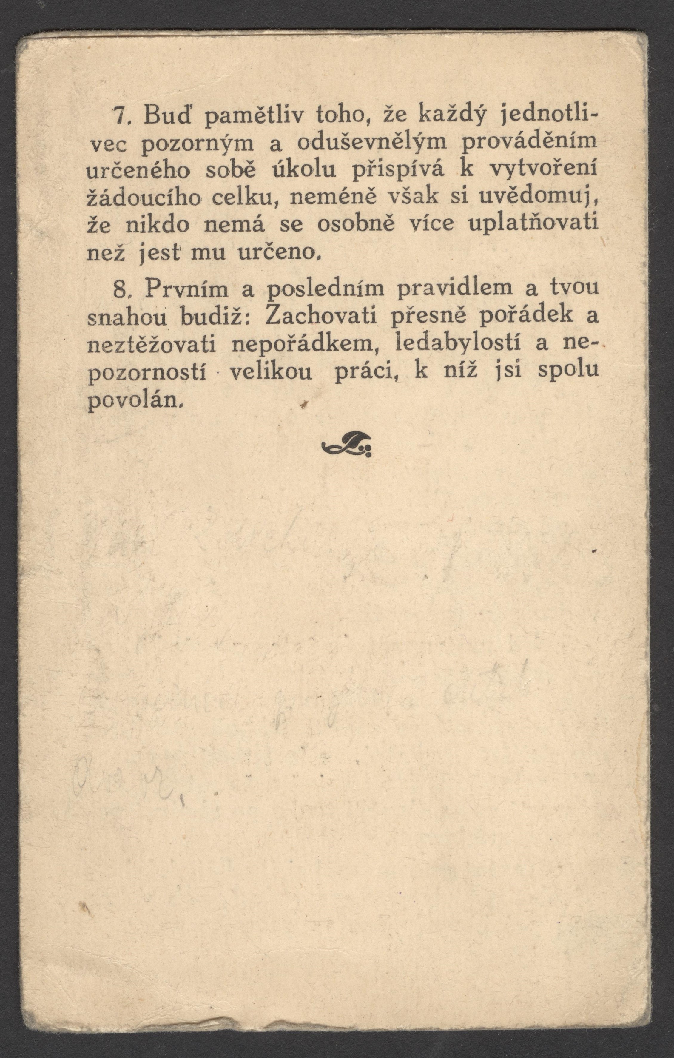 Náhledový obrázek Průkaz pro účinkující a zaměstnané scénového odboru VII. sletu všesokolského - 3