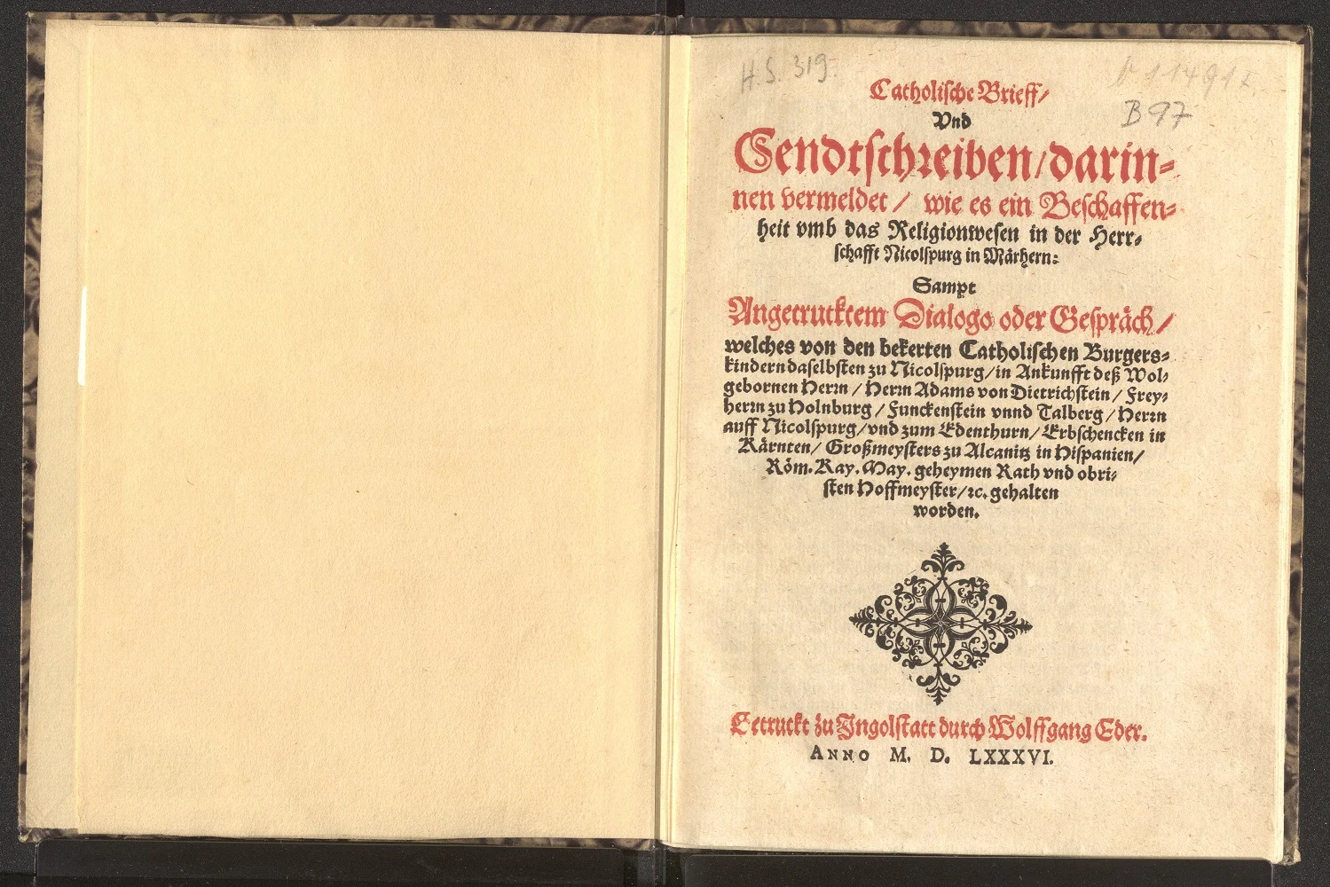 Náhledový obrázek předmětu Catholische Brieff,…