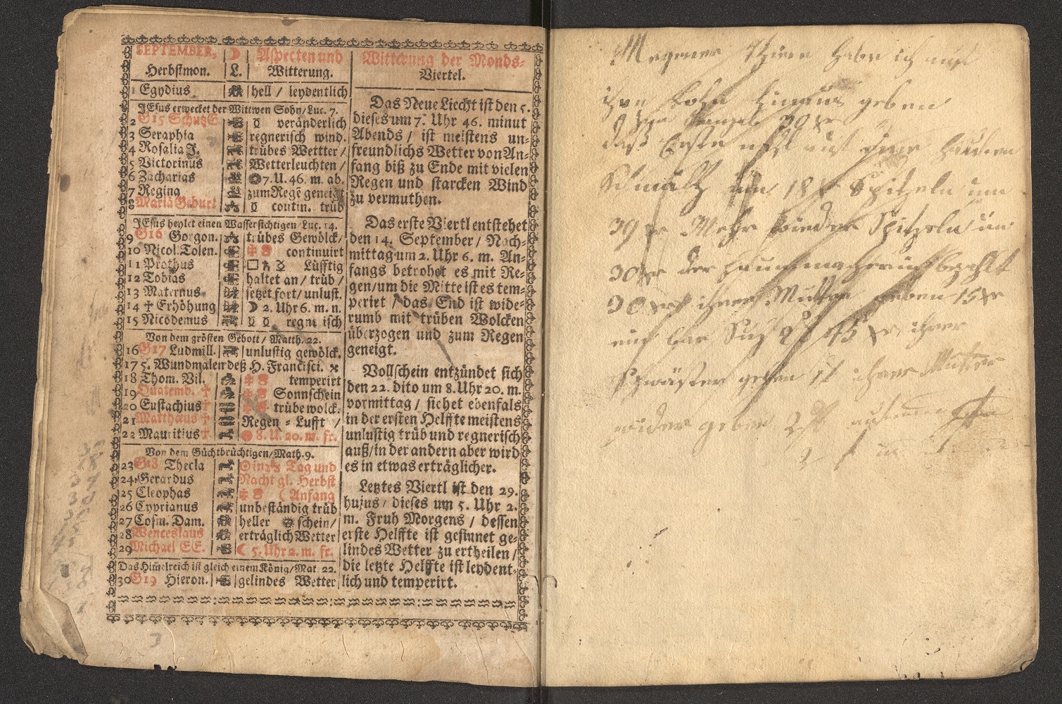 Náhledový obrázek Kalendář na rok 1725 - 2