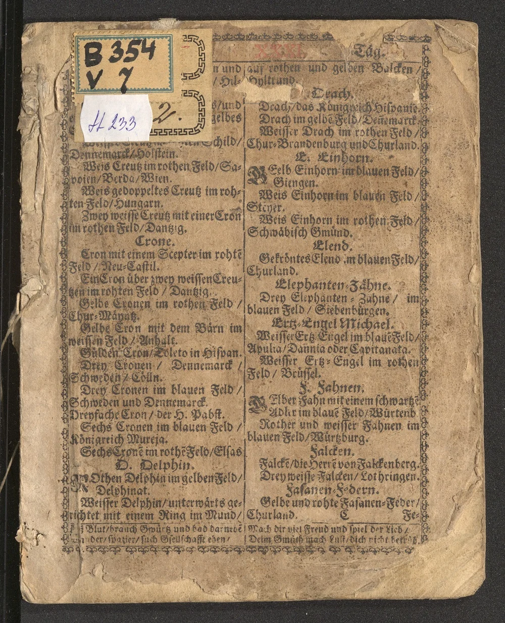Náhledový obrázek předmětu Kalendář na rok 1725