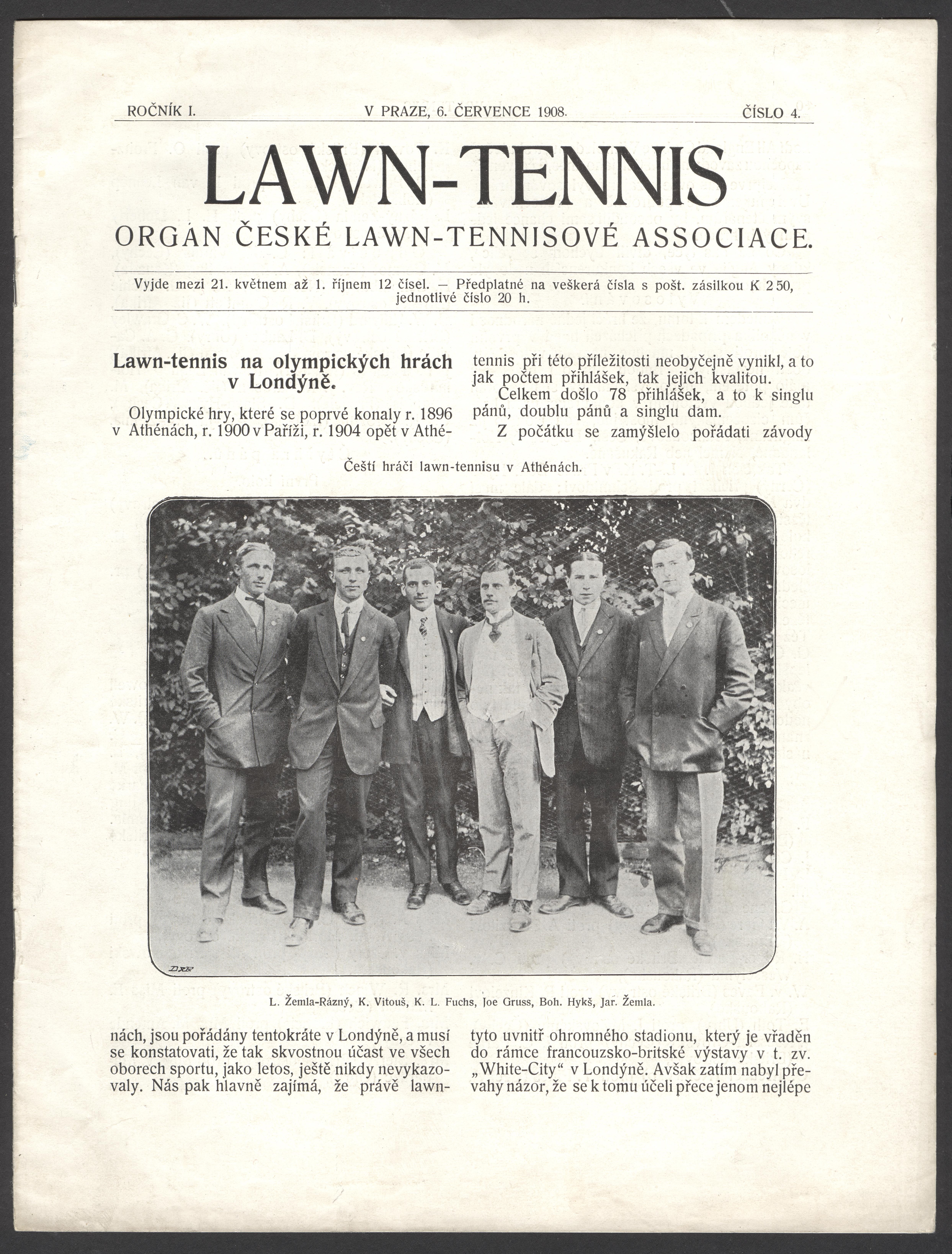 Náhledový obrázek Lawn-Tennis. Organ České lawn-tennisové associace - 1