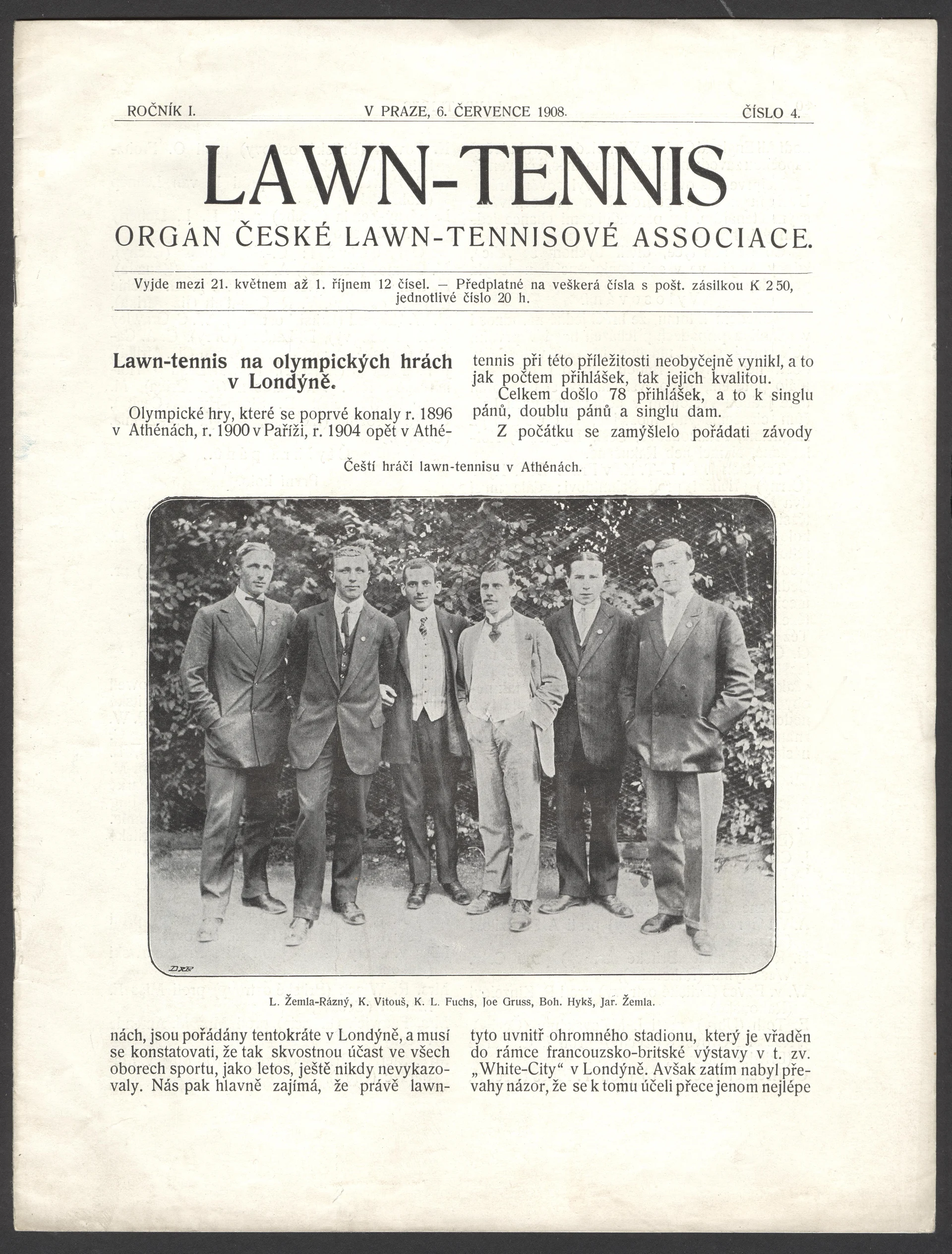 Náhledový obrázek předmětu Lawn-Tennis. Organ České lawn-tennisové associace