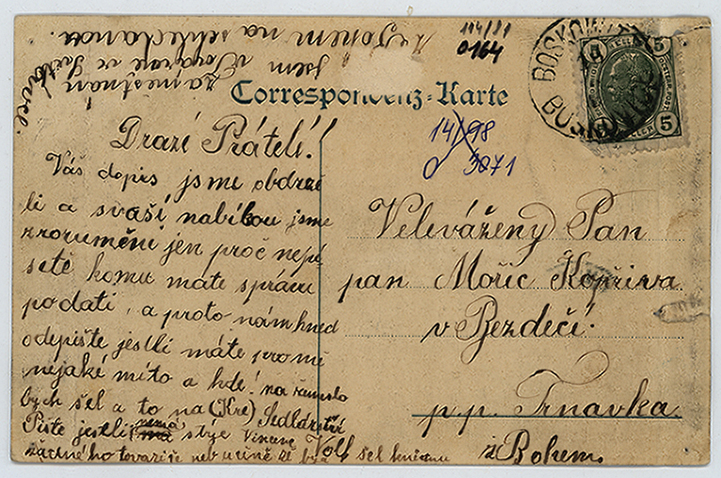 Náhledový obrázek Pohlednice Boskovice z r. 1906 - 2