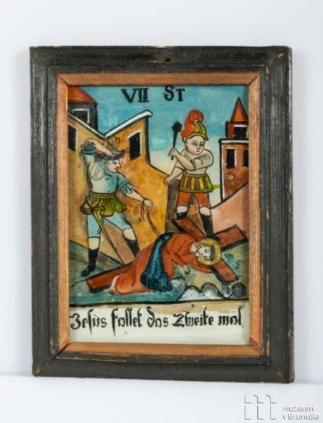Náhledový obrázek předmětu Křížová cesta (E130LU - E143LU) - VII. zastavení, Kristus padá pod křížem podruhé
