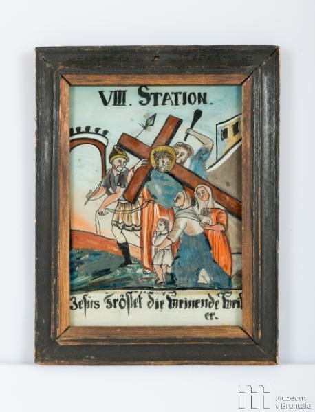 Náhledový obrázek Křížová cesta (E130LU - E143LU) - VIII. zastavení, Kristus napomíná plačící ženy - 1