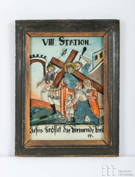 Náhledový obrázek předmětu Křížová cesta (E130LU - E143LU) - VIII. zastavení, Kristus napomíná plačící ženy