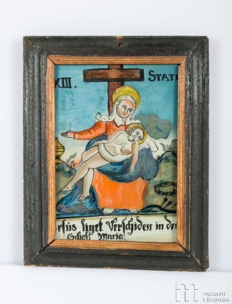 Náhledový obrázek Křížová cesta (E130LU - E143LU) - XIII. zastavení, Kristus sňat z kříže - 1