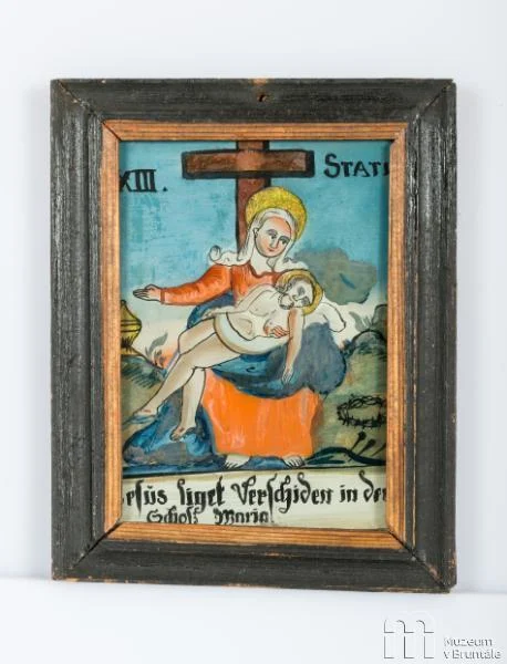 Náhledový obrázek předmětu Křížová cesta (E130LU - E143LU) - XIII. zastavení, Kristus sňat z kříže